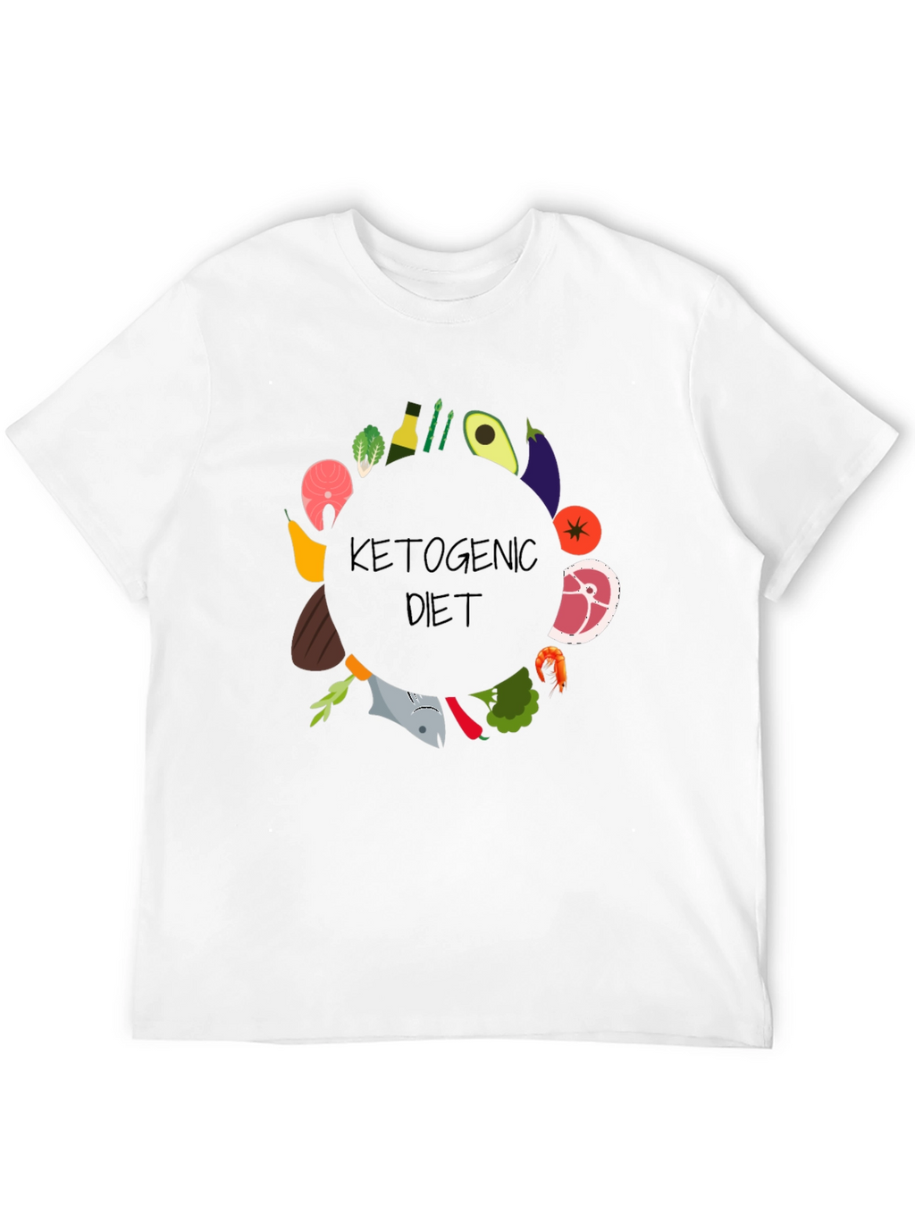 Ketogenic Diet T-Shirt - Food Circle Design