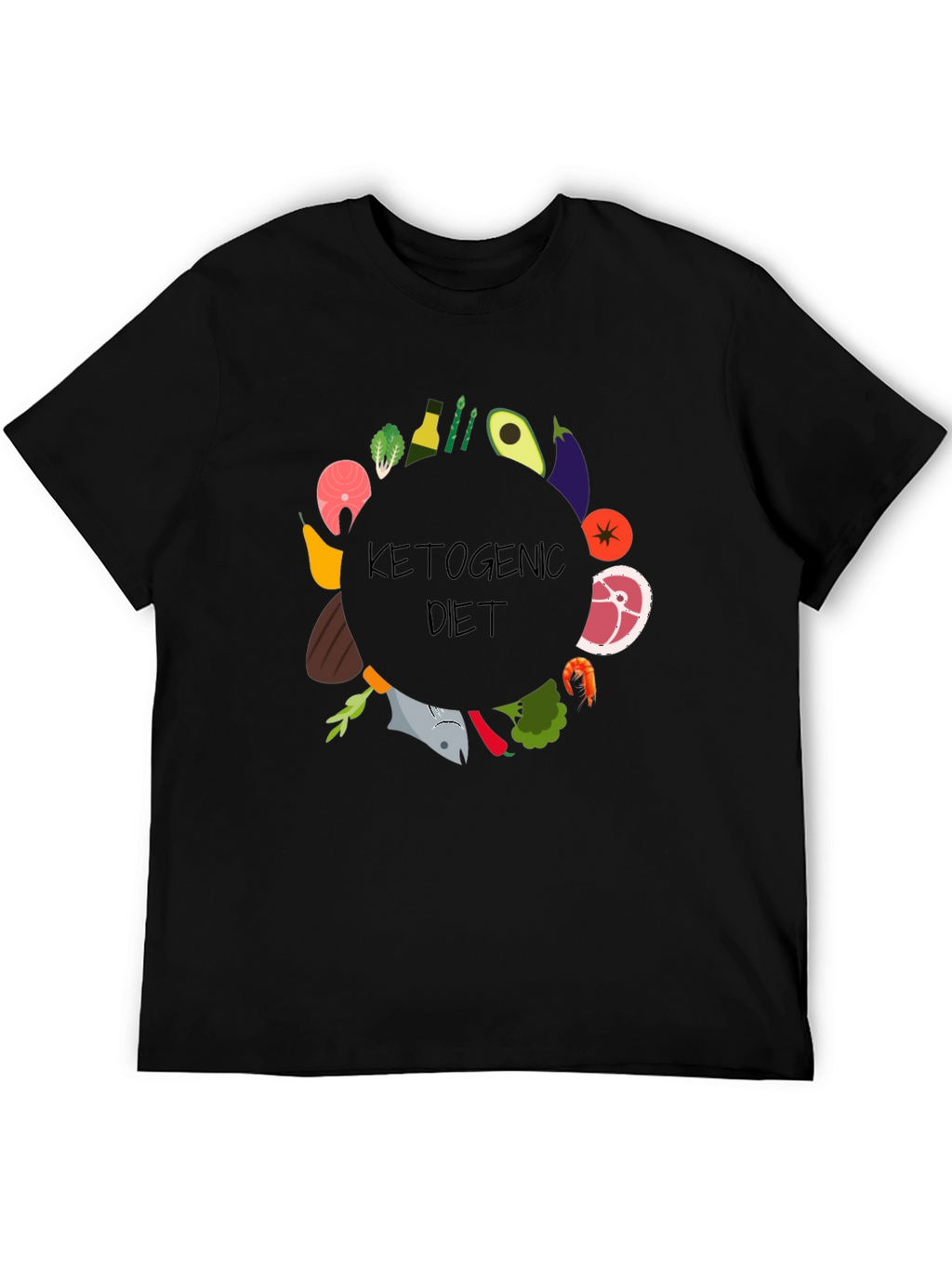 Ketogenic Diet T-Shirt - Food Circle Design