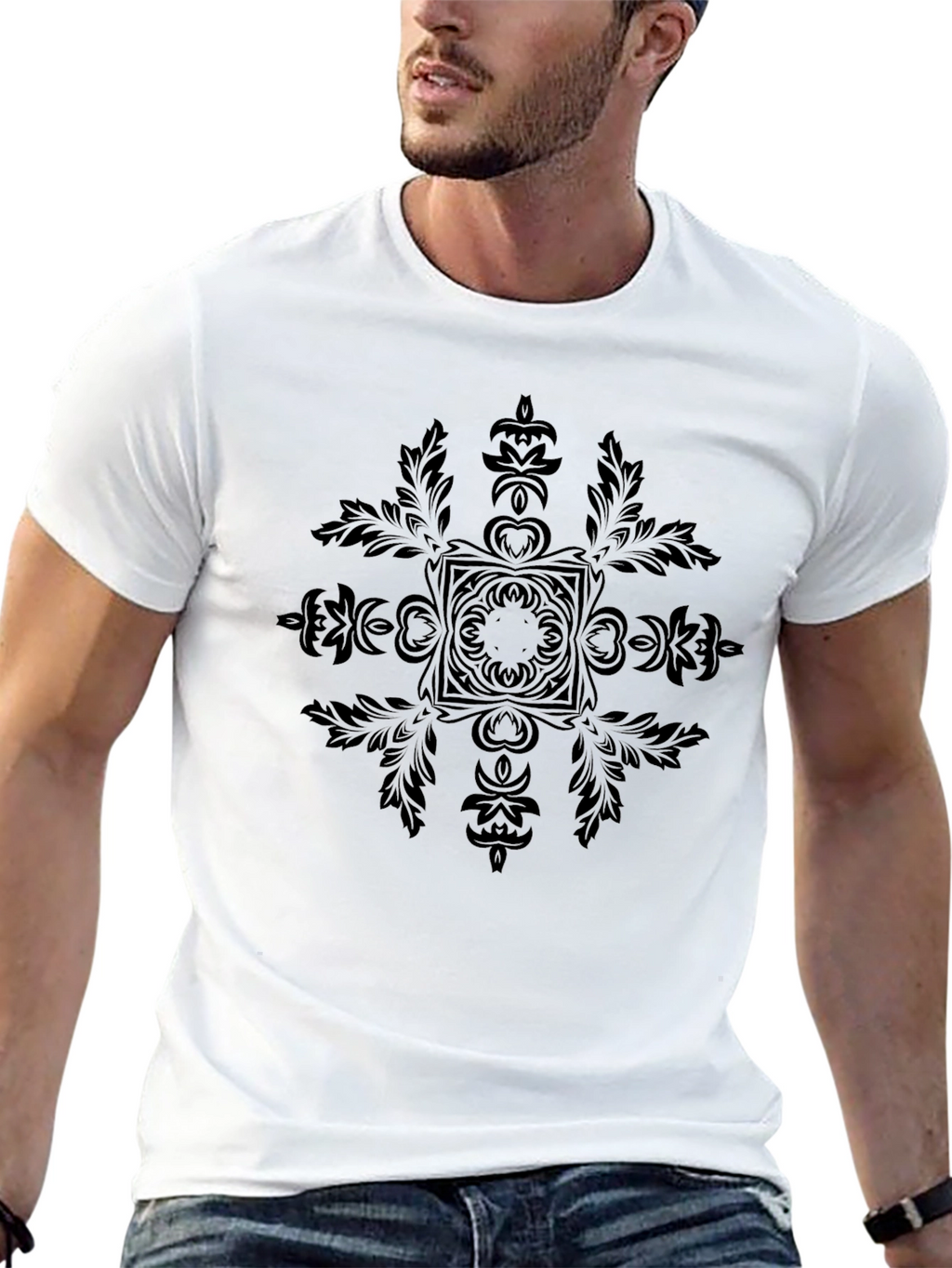 Elegant Black Graphic Tee - Stylish & Comfortable
