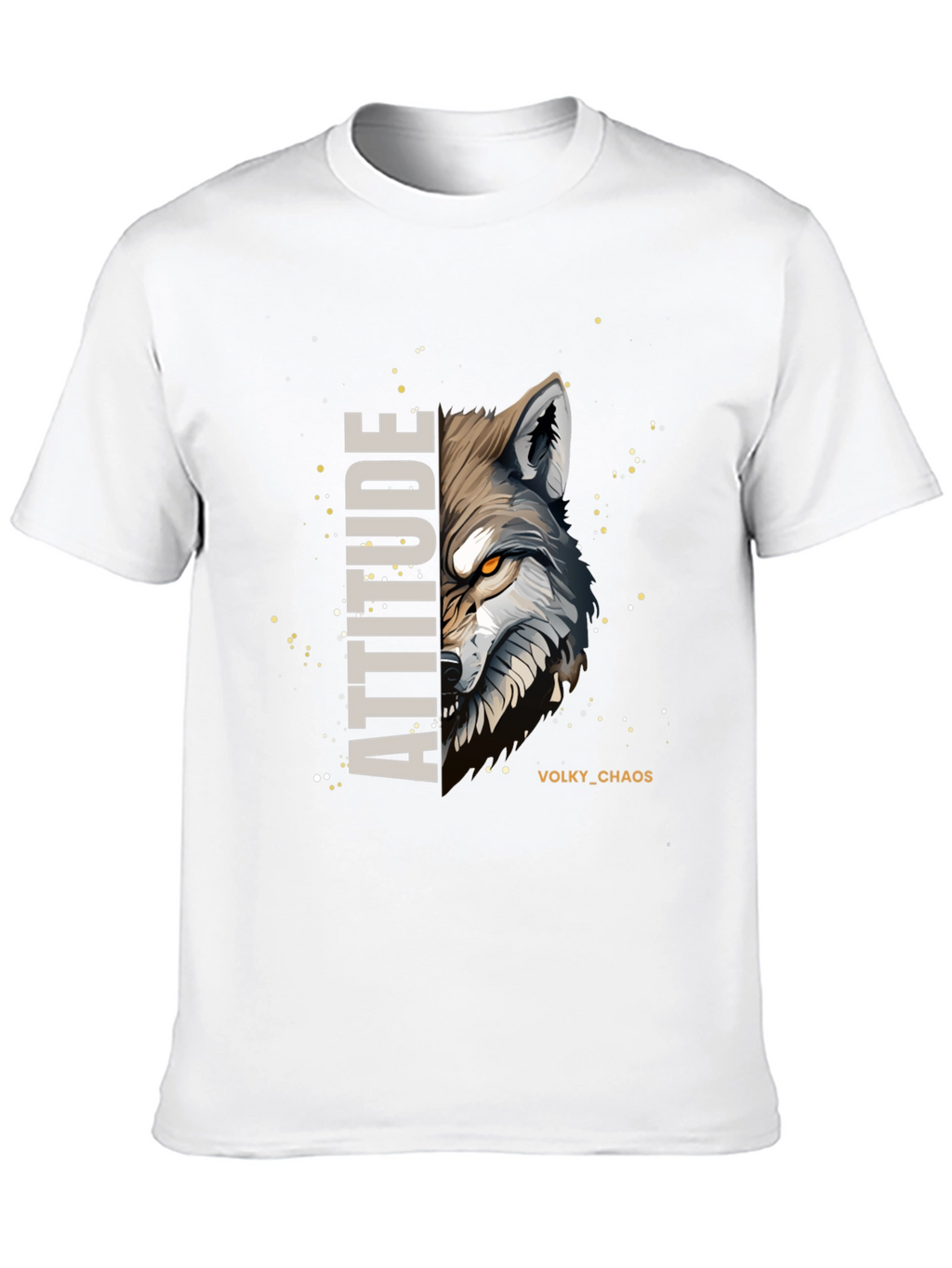 Attitude Wolf Graphic Print Black T-Shirt