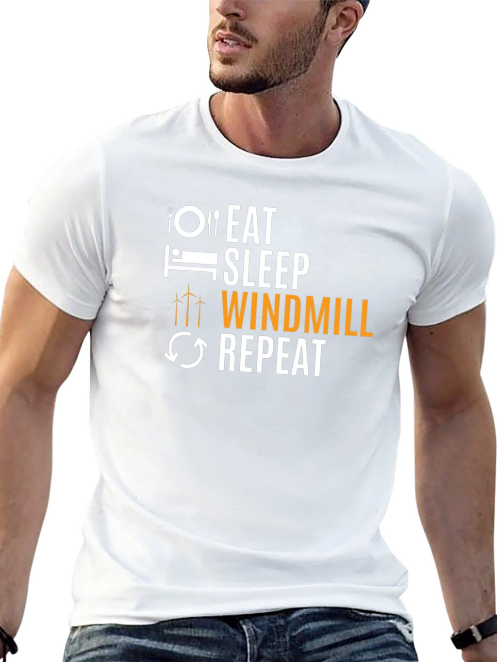 Eat Sleep Windmill Repeat Graphic T-Shirt