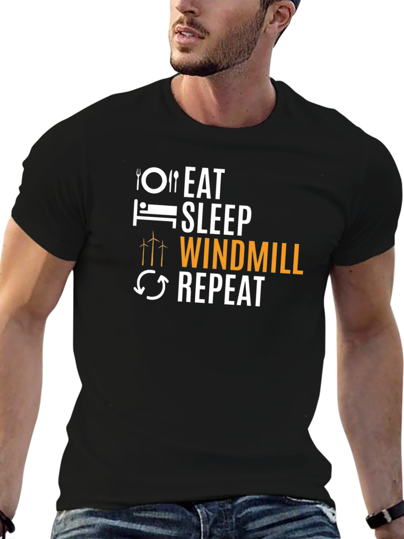 Eat Sleep Windmill Repeat Graphic T-Shirt