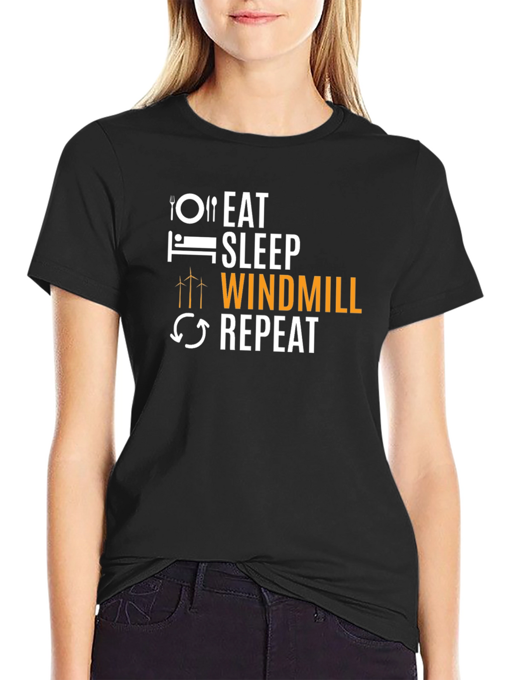 Eat Sleep Windmill Repeat Graphic T-Shirt