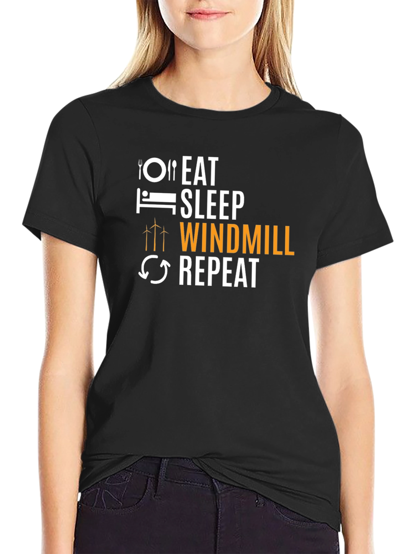 Eat Sleep Windmill Repeat Graphic T-Shirt