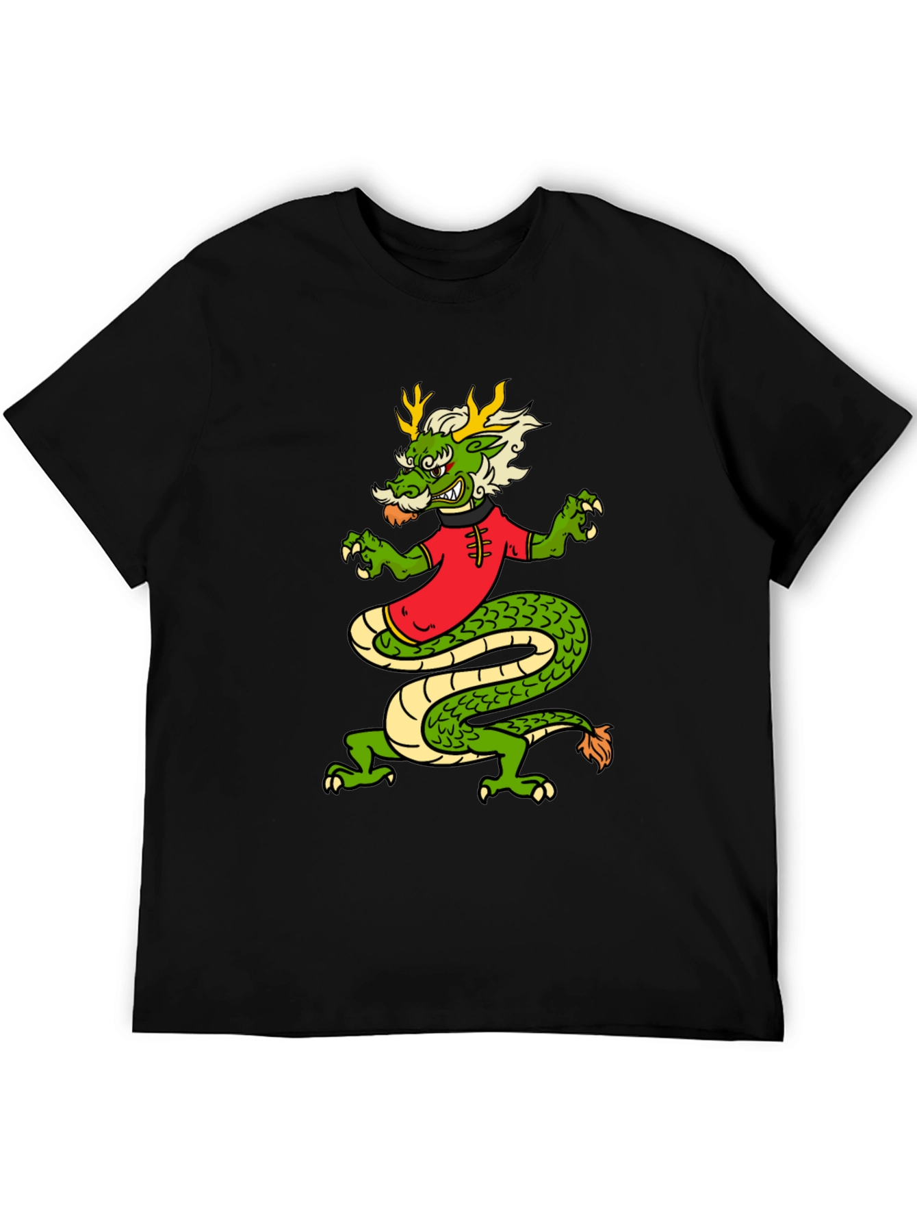 Dragon Graphic Tee - Mens Short Sleeve Black T-Shirt