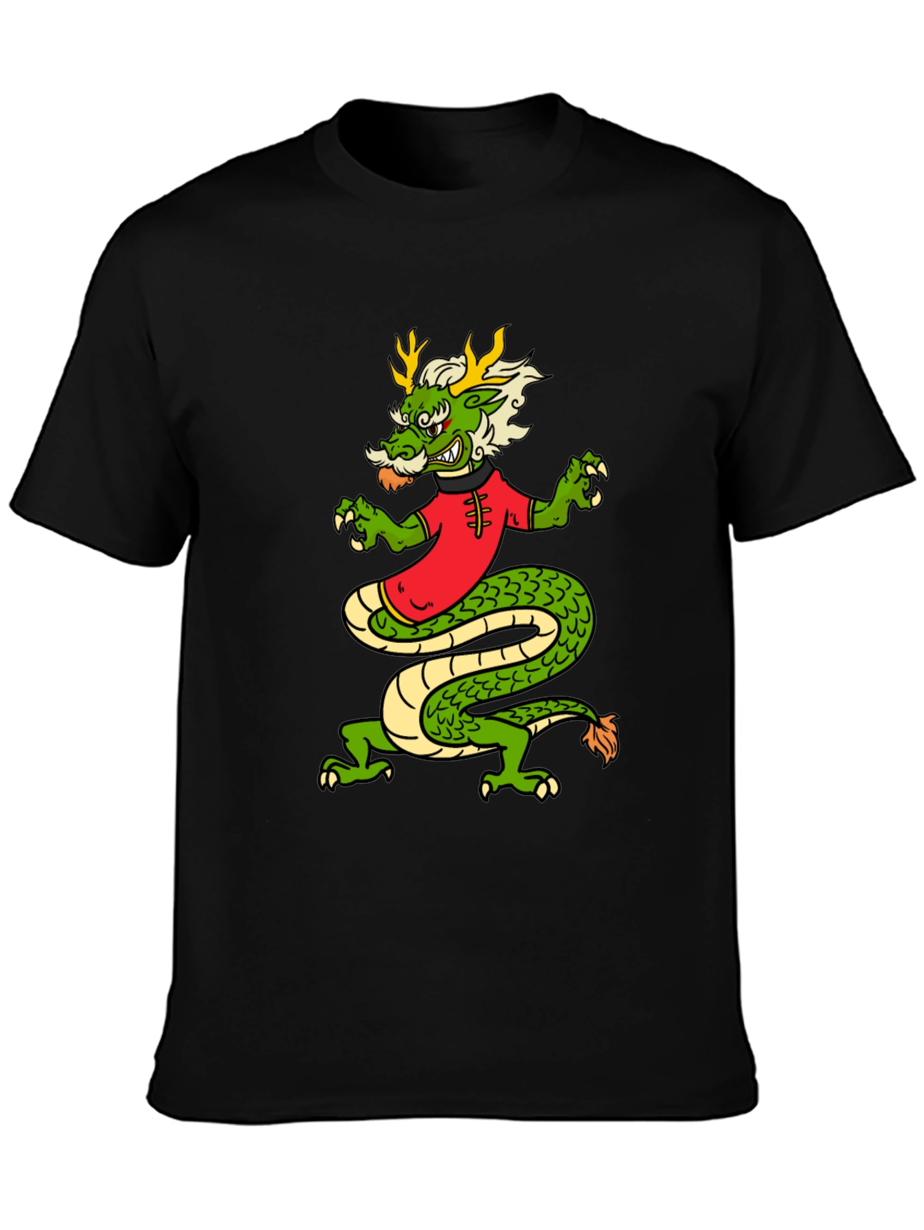 Dragon Graphic Tee - Mens Short Sleeve Black T-Shirt