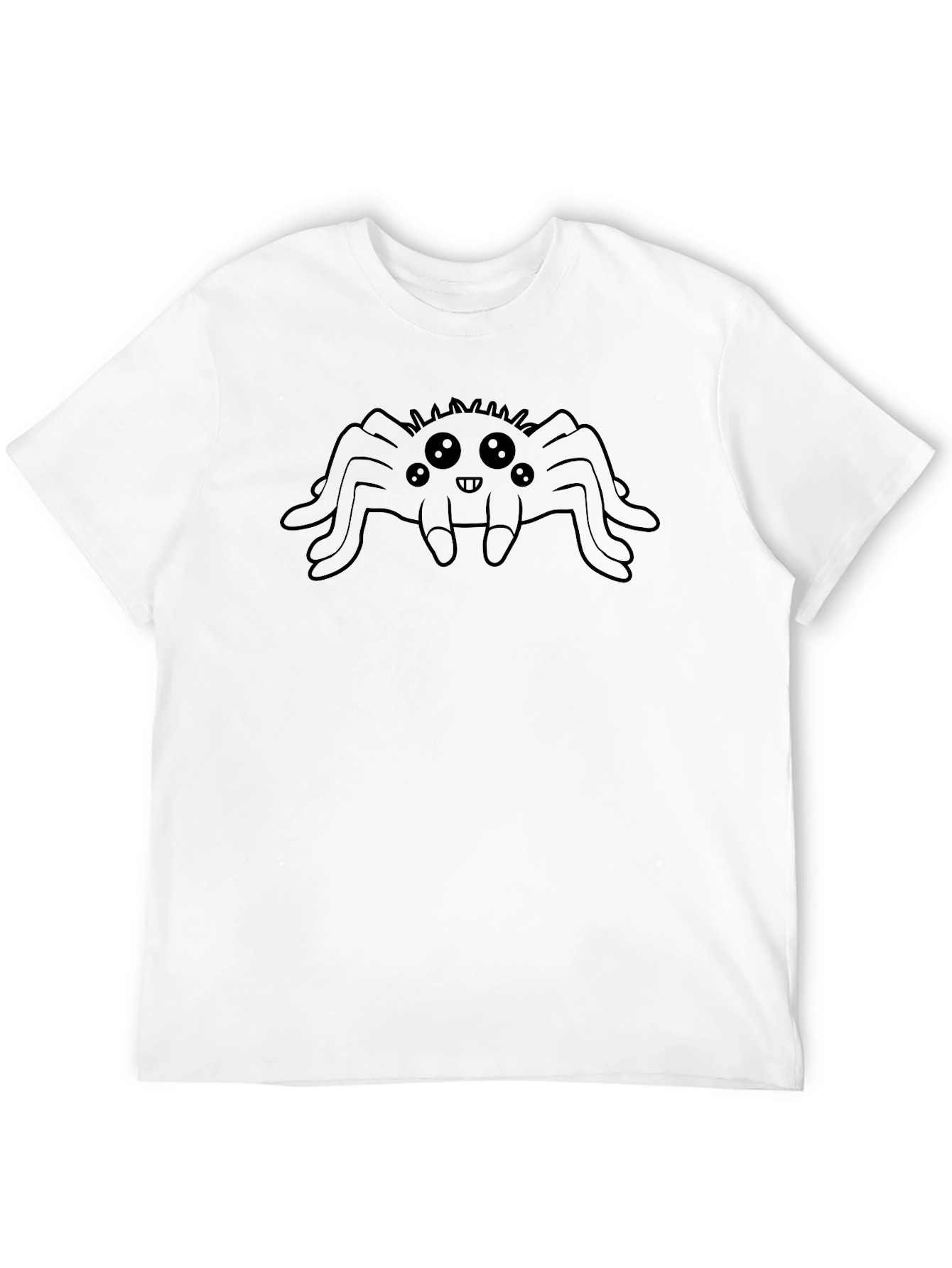 Cute Spider Graphic Black T-Shirt