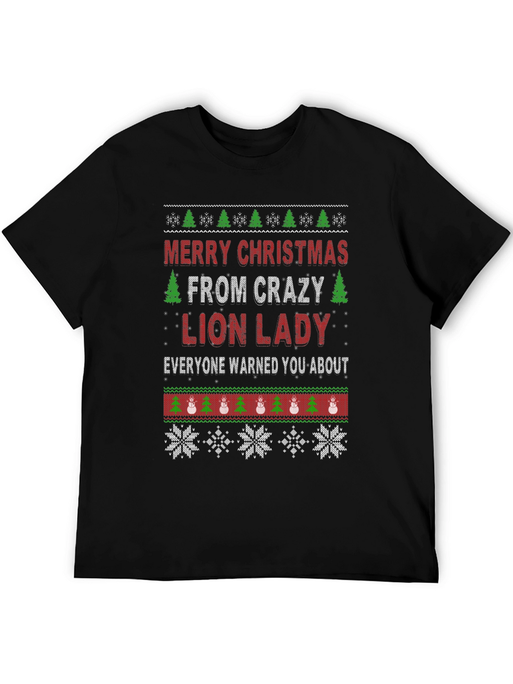 Crazy Lion Lady Christmas Graphic Tee