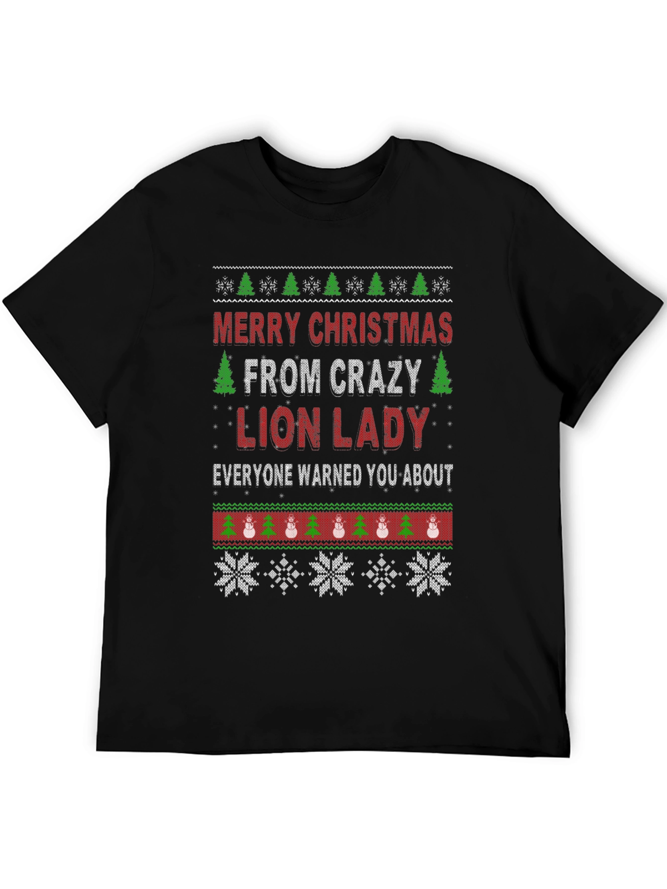 Crazy Lion Lady Christmas Graphic Tee