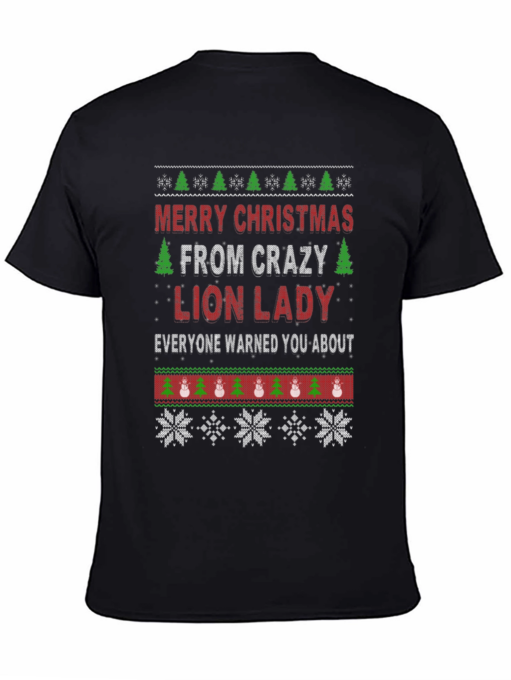 Crazy Lion Lady Christmas Graphic Tee