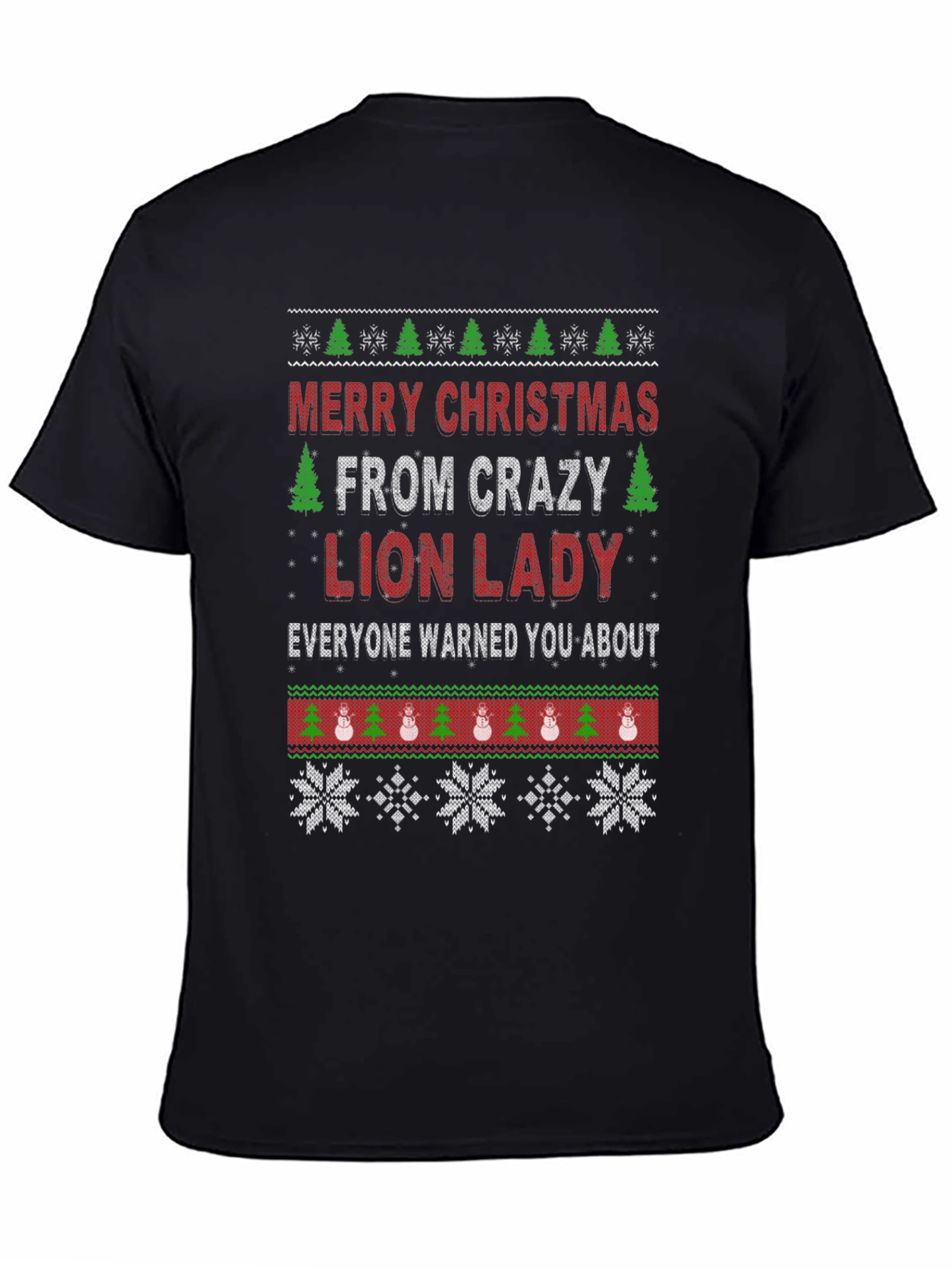 Crazy Lion Lady Christmas Graphic Tee