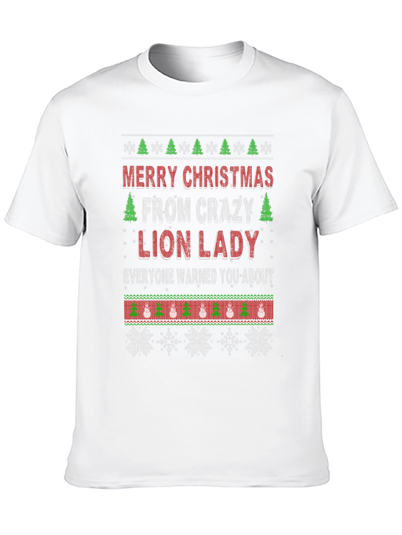 Crazy Lion Lady Christmas Graphic Tee