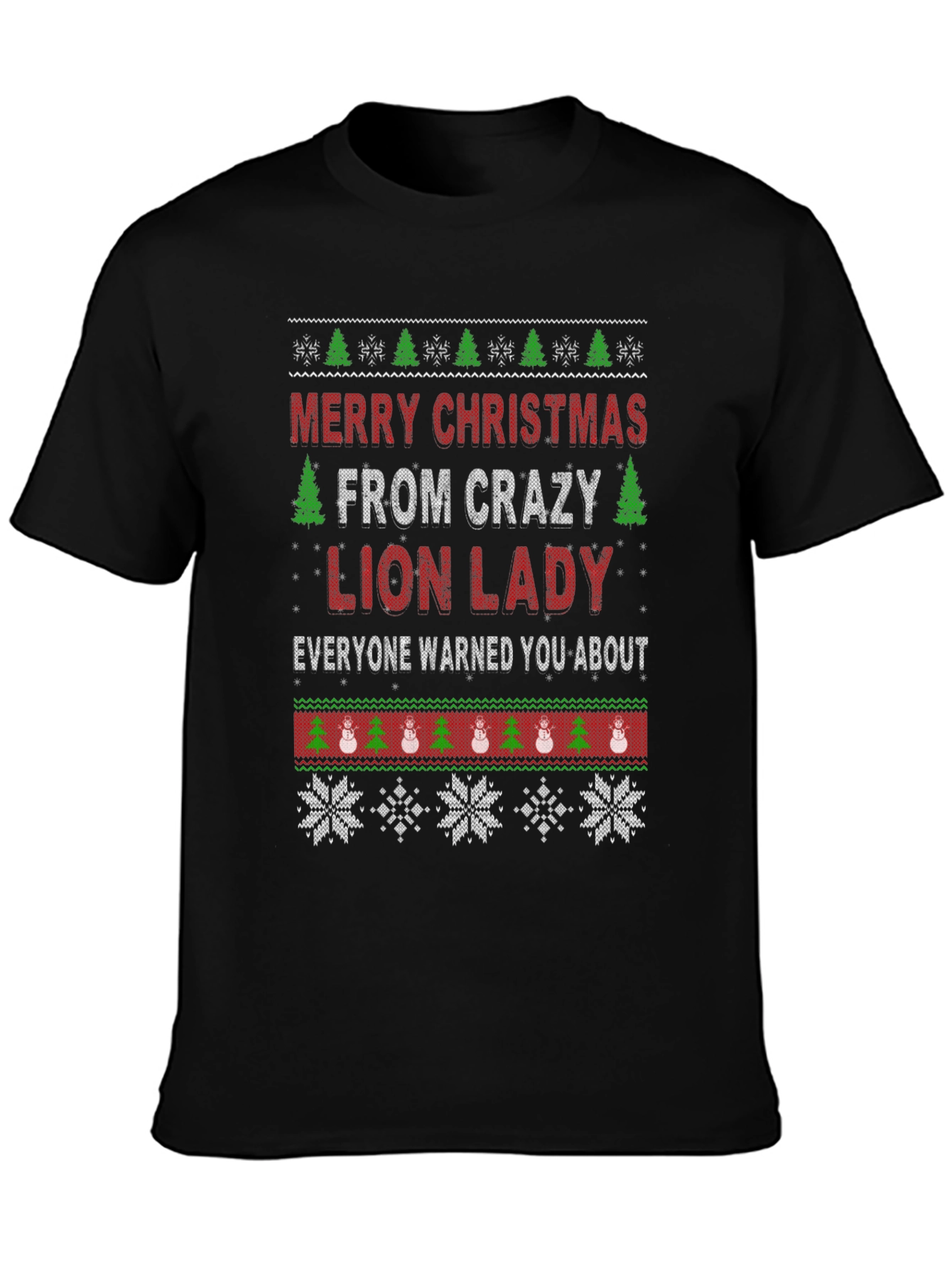 Crazy Lion Lady Christmas Graphic Tee