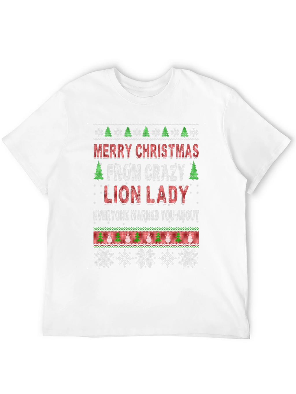 Crazy Lion Lady Christmas Graphic Tee