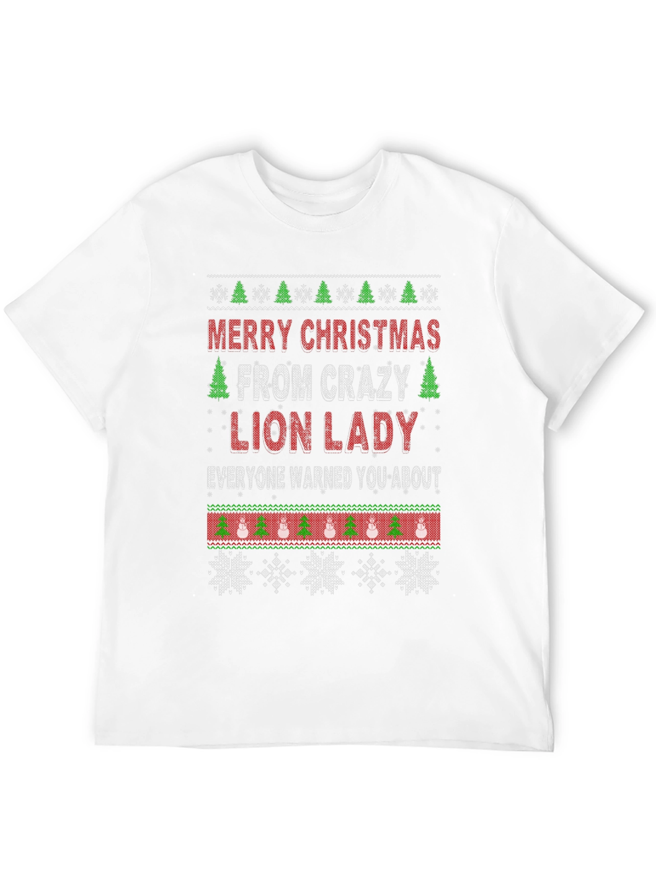 Crazy Lion Lady Christmas Graphic Tee
