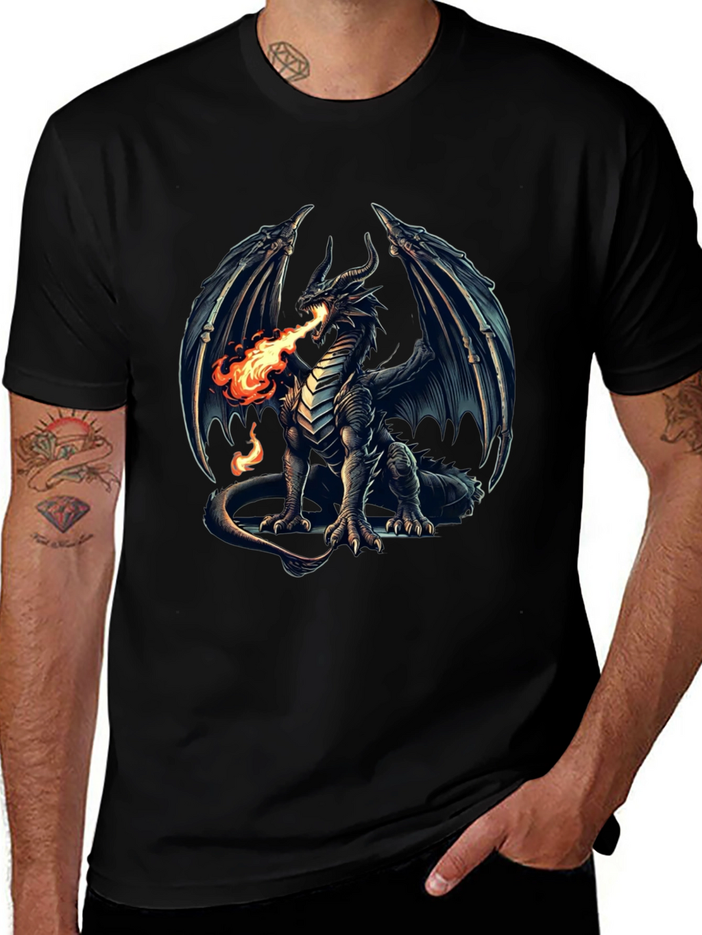 Dragon Fire T-Shirt - Fantasy Graphic Tee