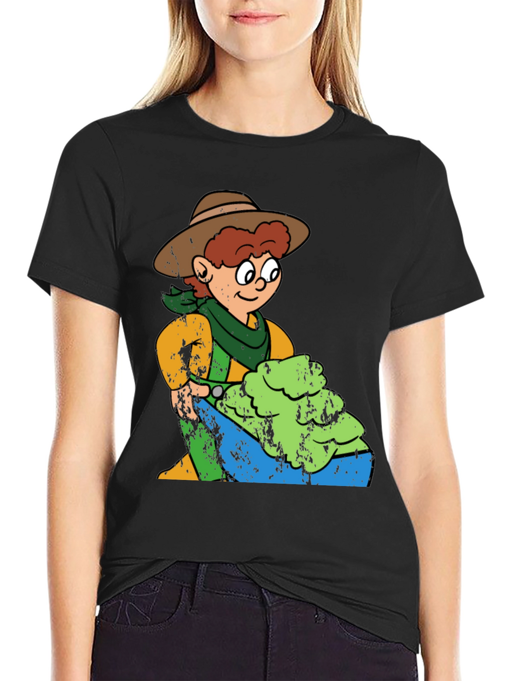 Cartoon Cowboy Graphic T-Shirt