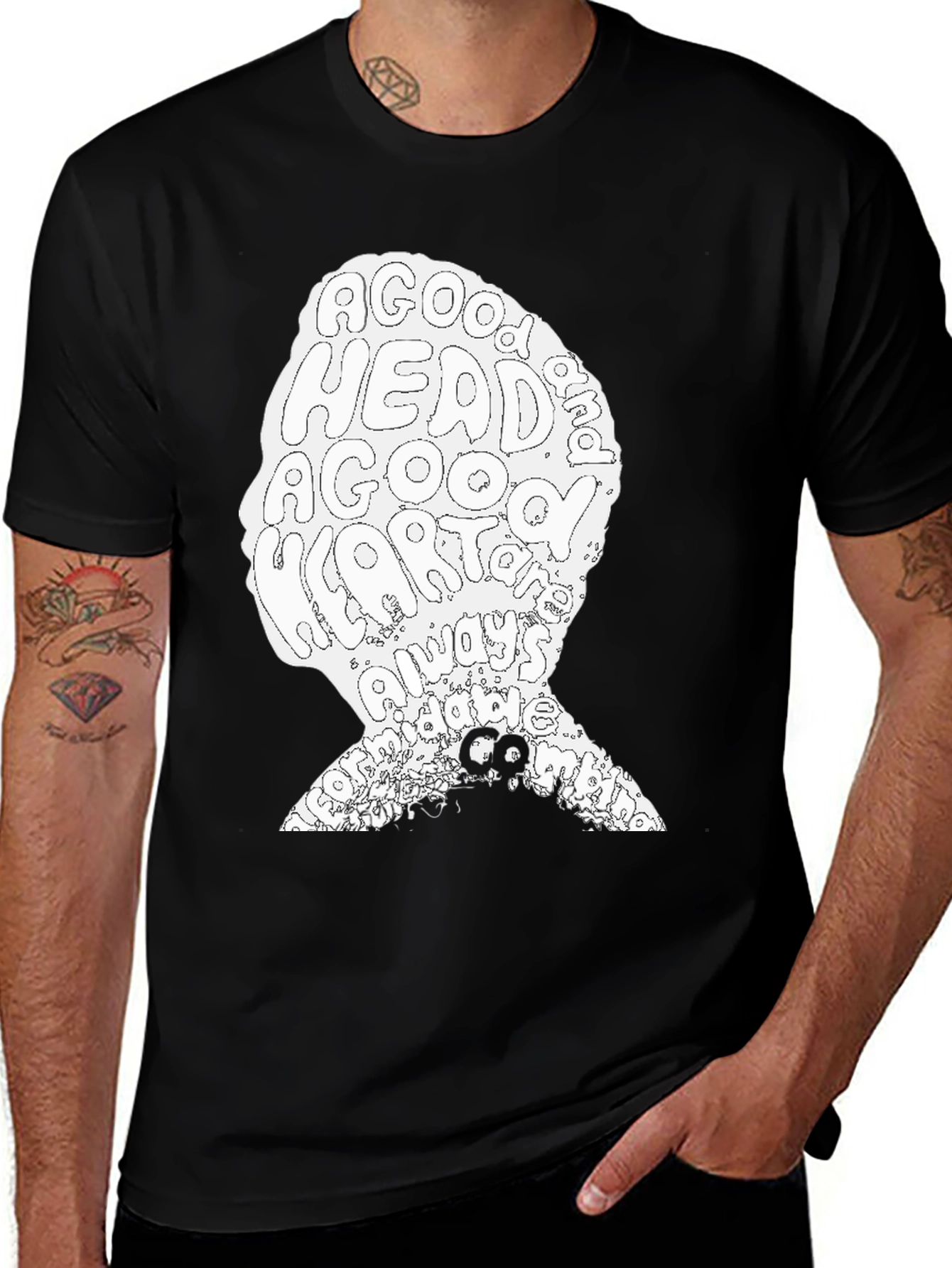 A Good Head & Heart Always Makes a Good Mans T-Shirt