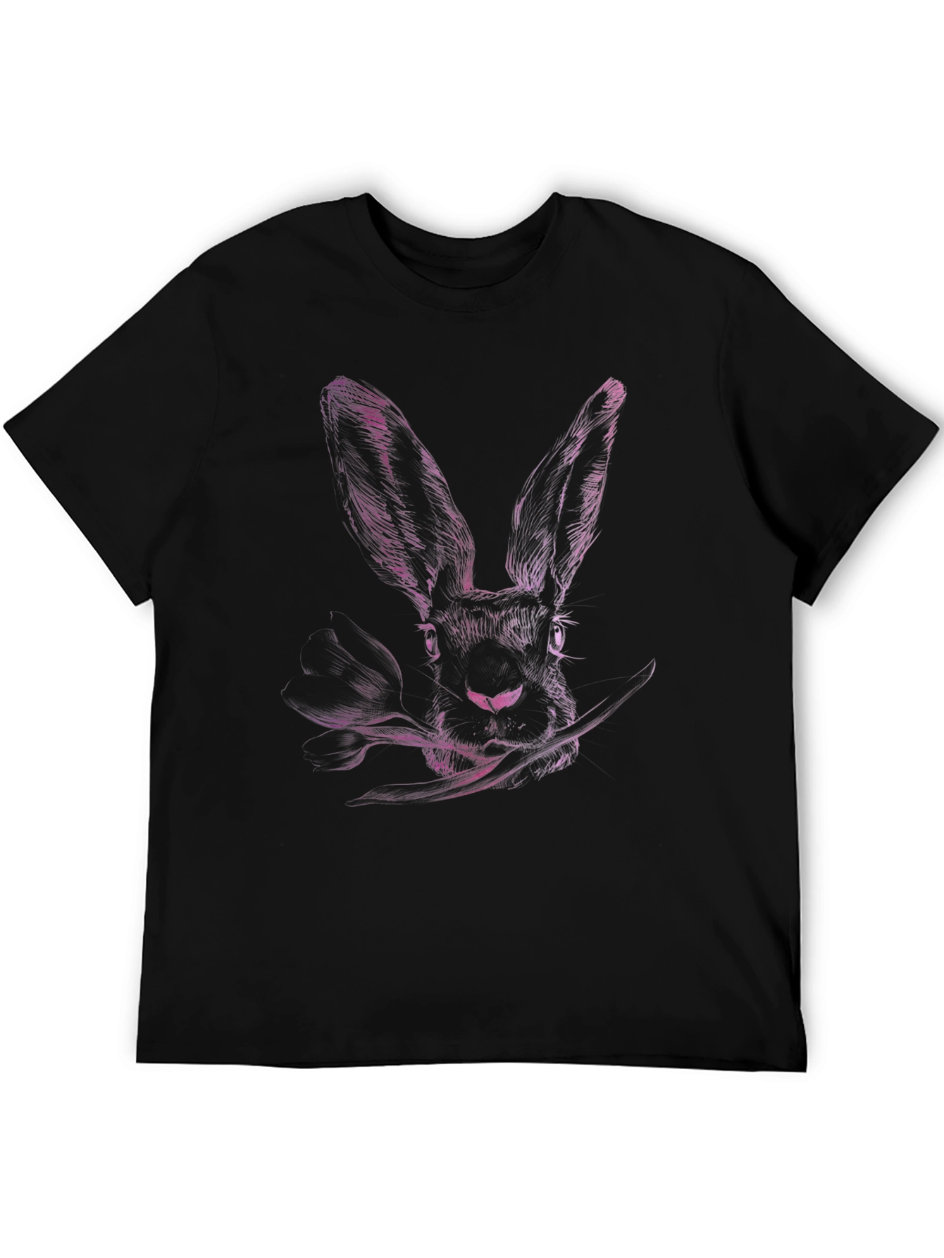 Rabbit Graphic Print Crew Neck T-Shirt