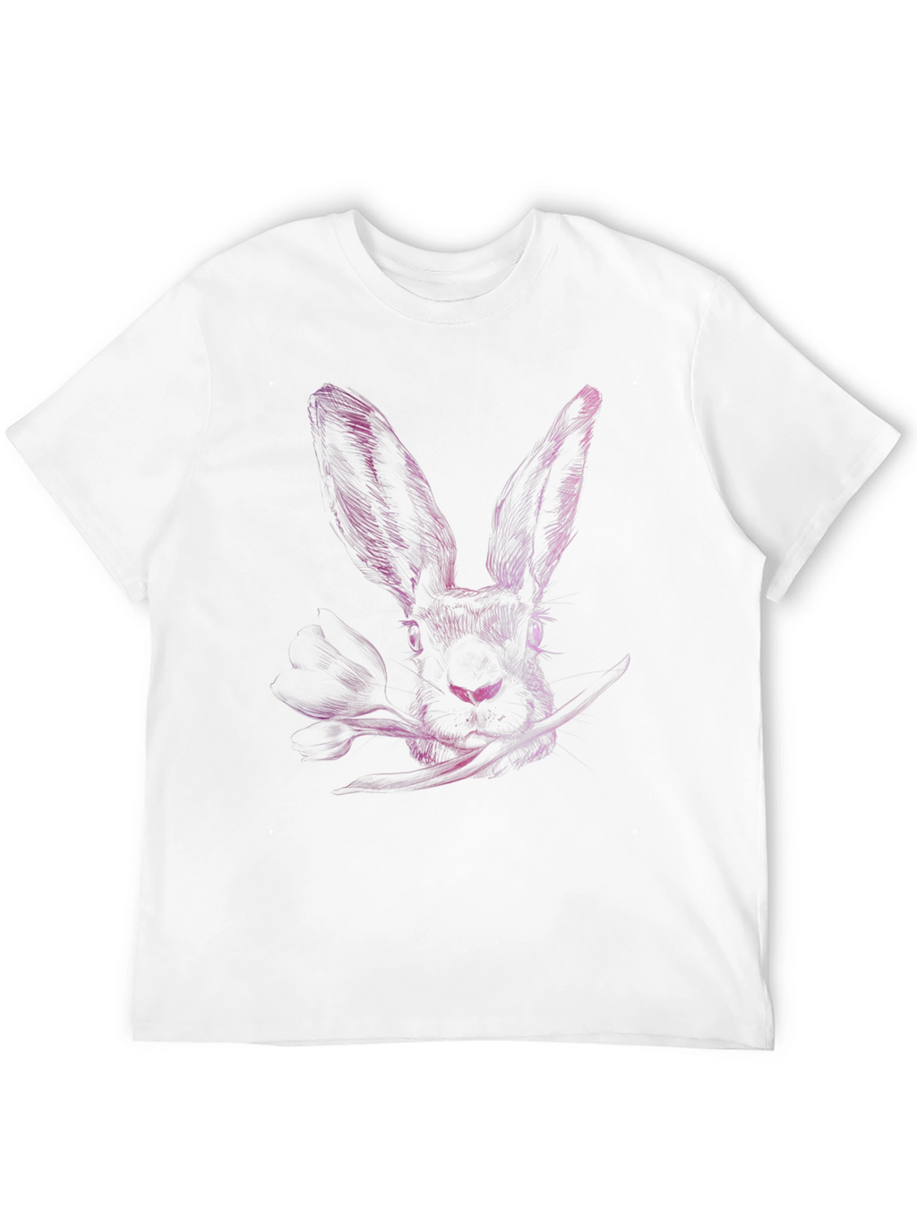 Rabbit Graphic Print Crew Neck T-Shirt
