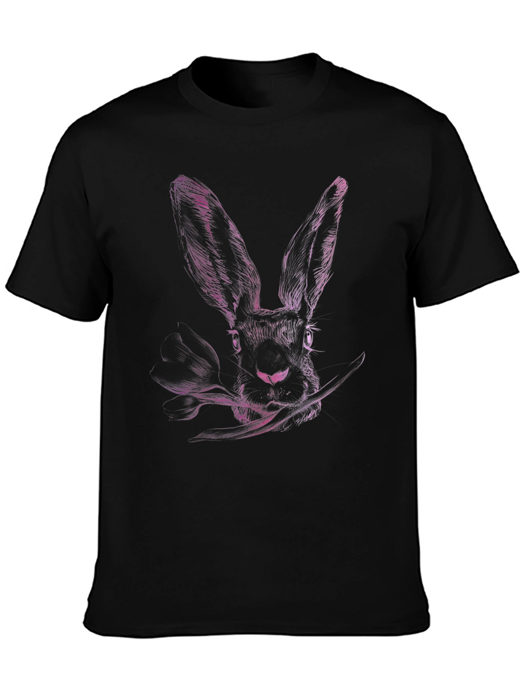 Rabbit Graphic Print Crew Neck T-Shirt