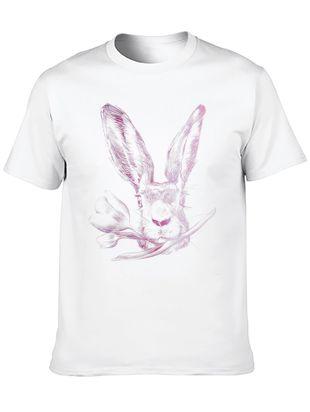 Rabbit Graphic Print Crew Neck T-Shirt