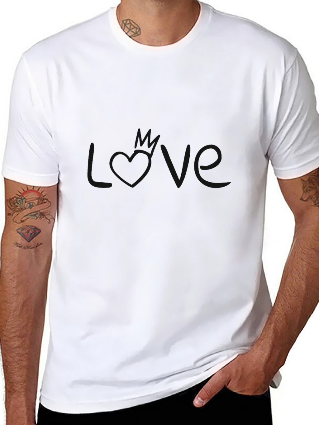 Mens Basic Black Crew Neck T-Shirt