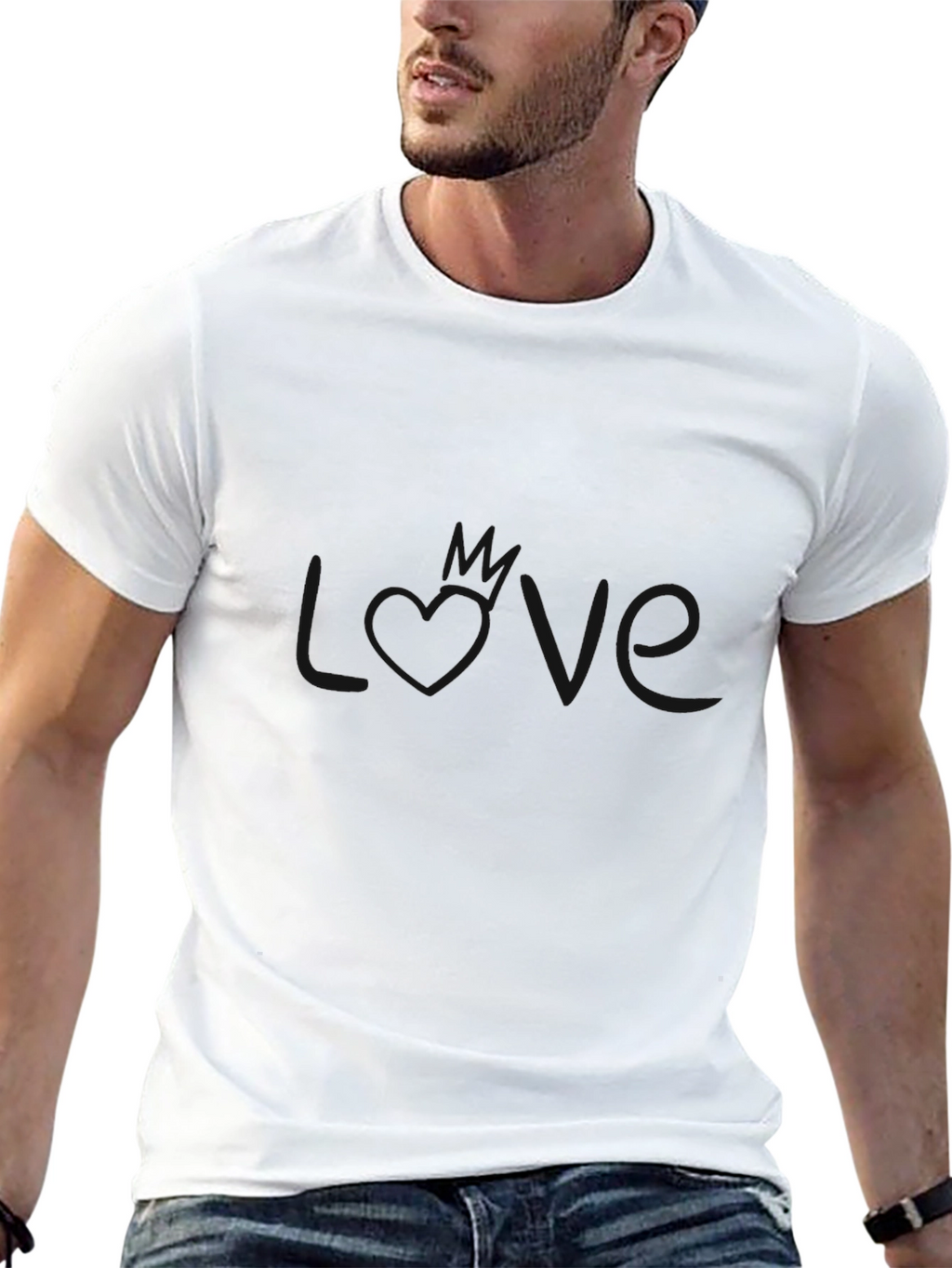 Mens Basic Black Crew Neck T-Shirt