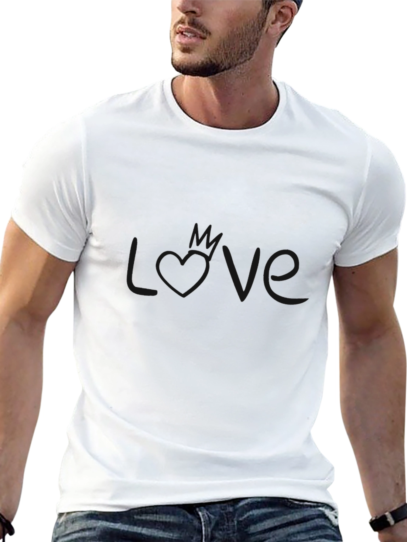 Mens Basic Black Crew Neck T-Shirt