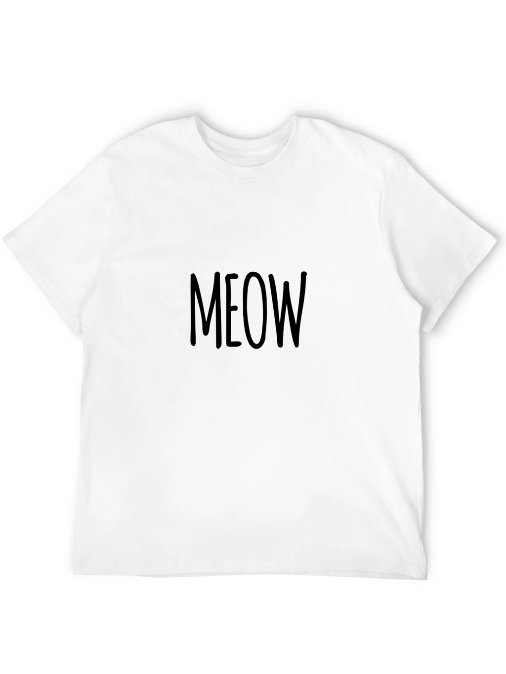 Meow Graphic Tee - Casual Black T-Shirt
