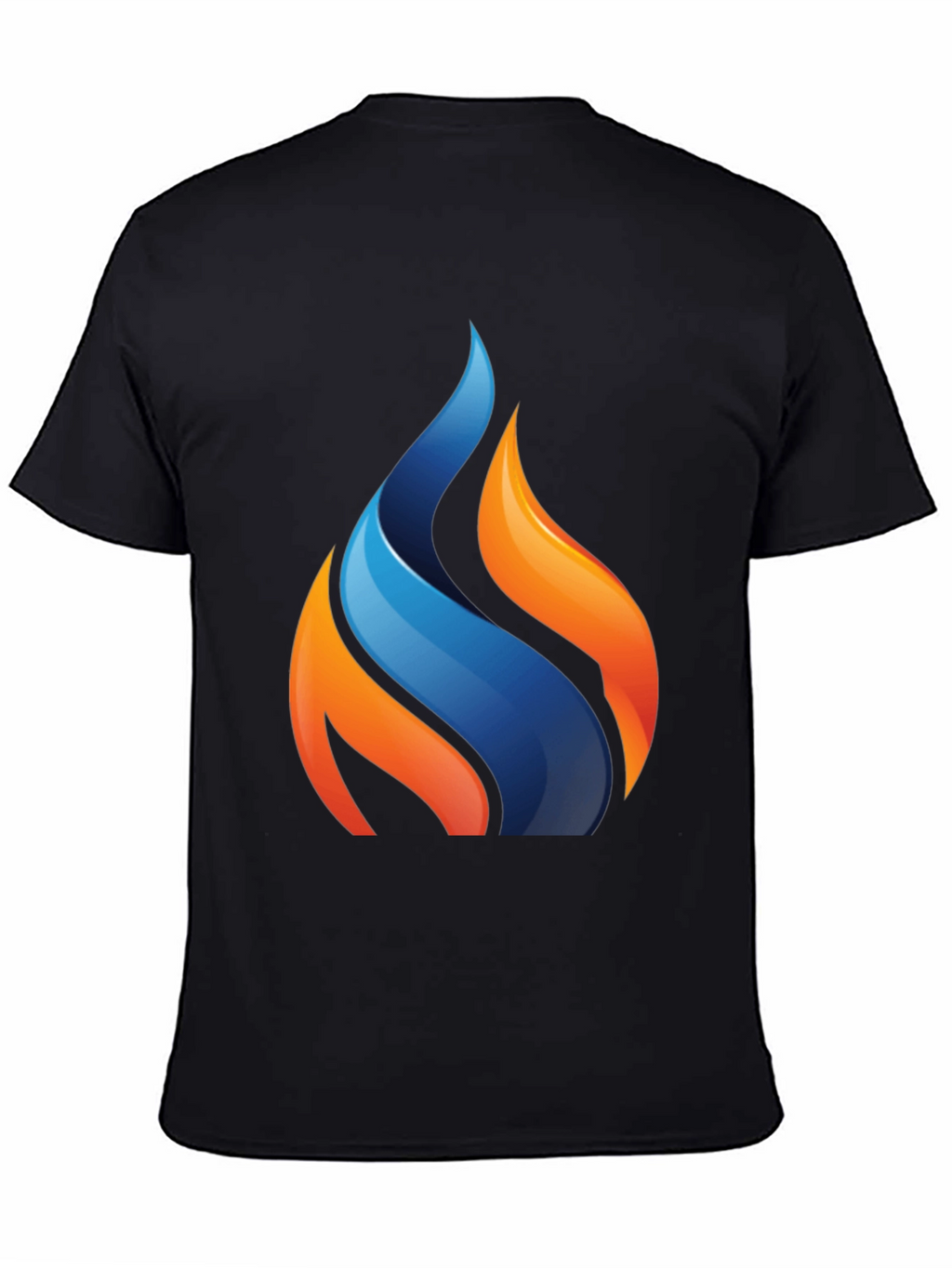 Modern Flame Graphic Black T-Shirt