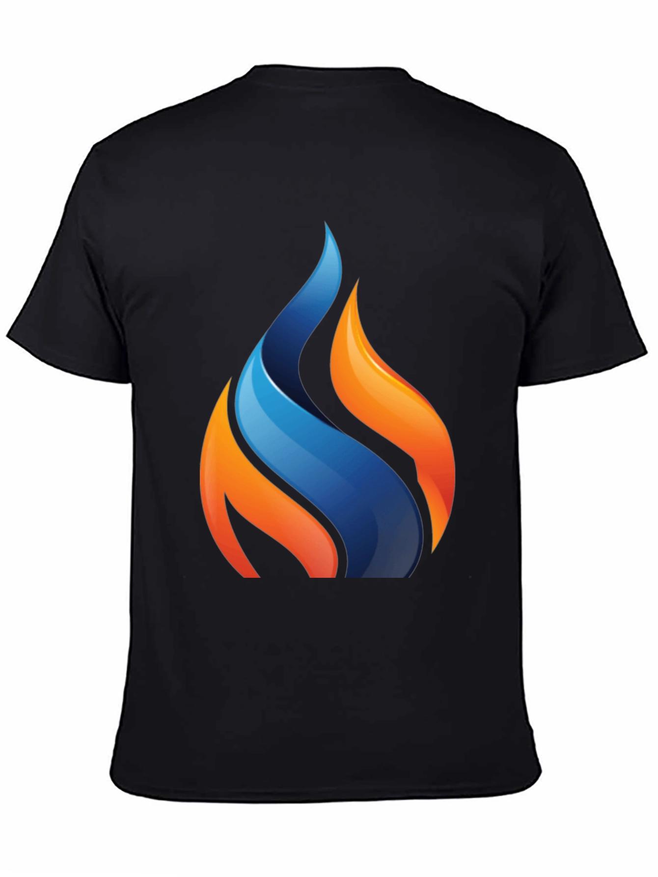 Modern Flame Graphic Black T-Shirt