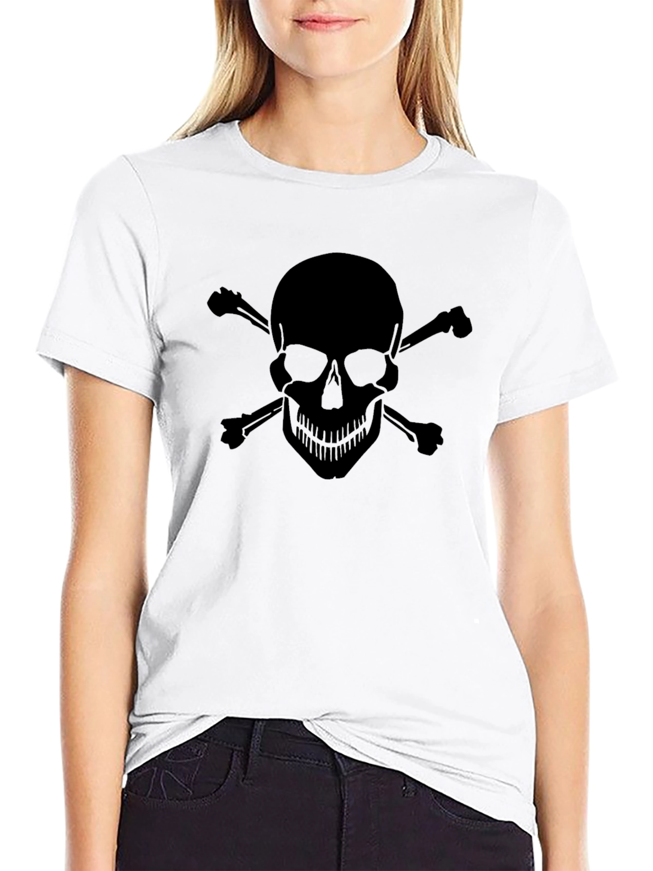 Skull & Crossbones Graphic Tee - Mens Black T-Shirt