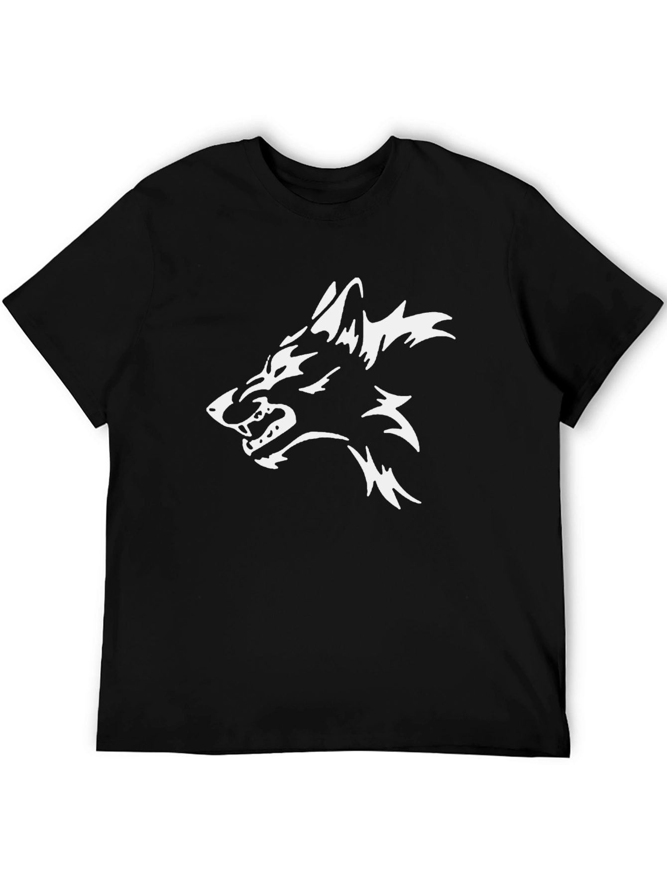 Black Wolf Graphic Tee - Stylish Mens T-Shirt