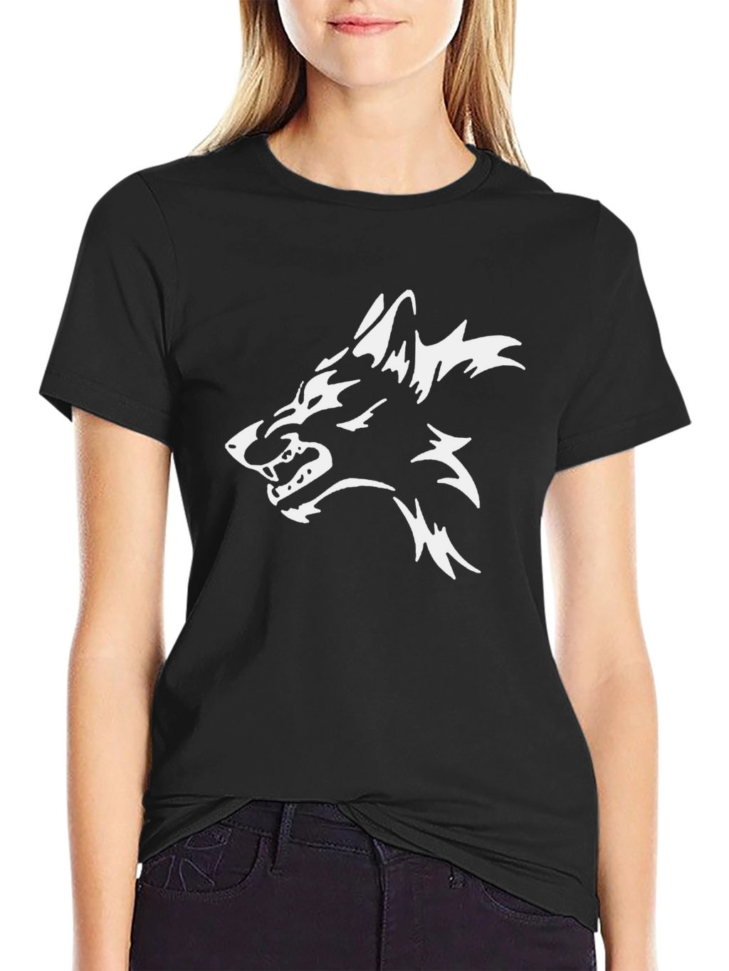 Black Wolf Graphic Tee - Stylish Mens T-Shirt