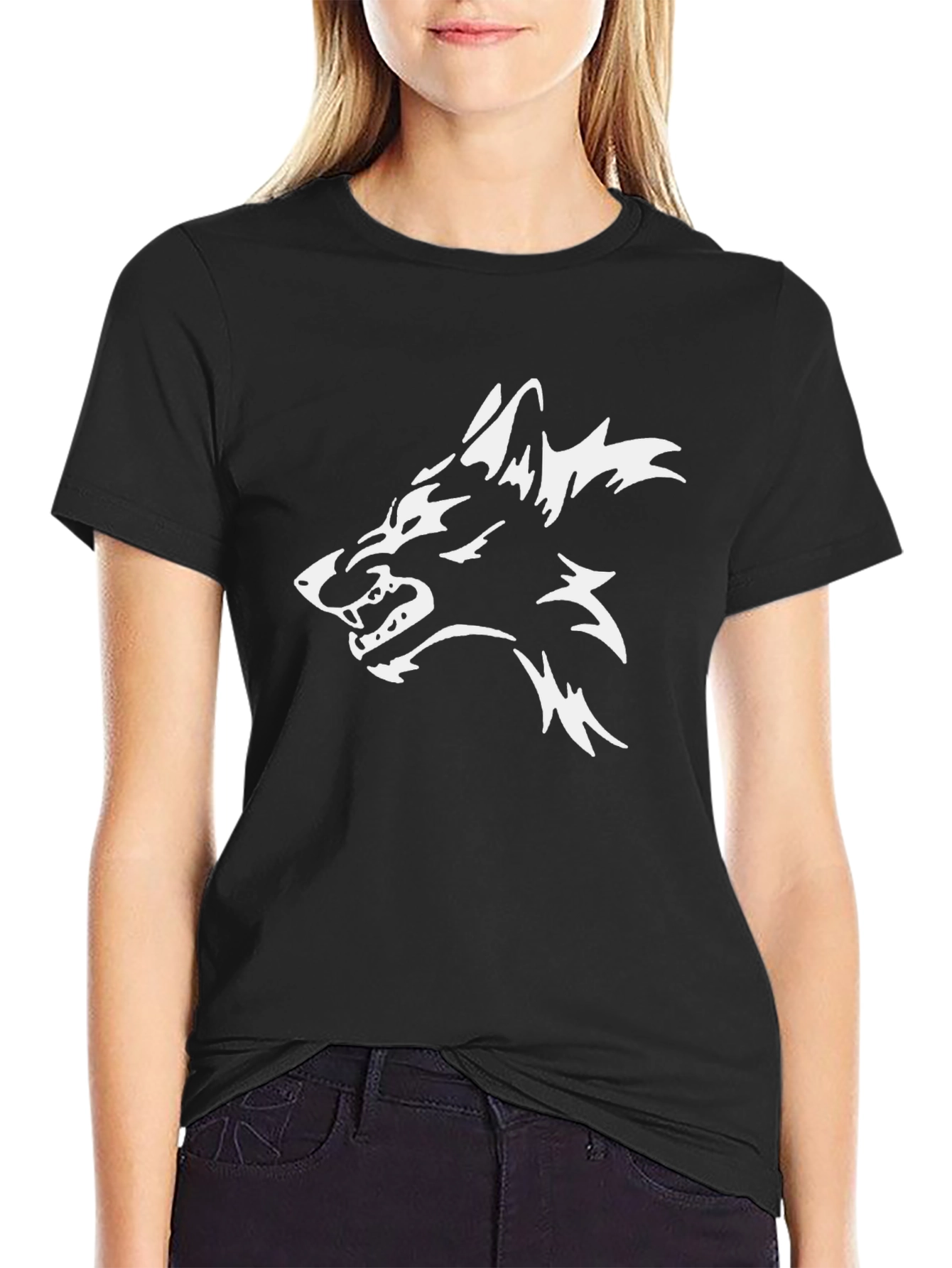 Black Wolf Graphic Tee - Stylish Mens T-Shirt