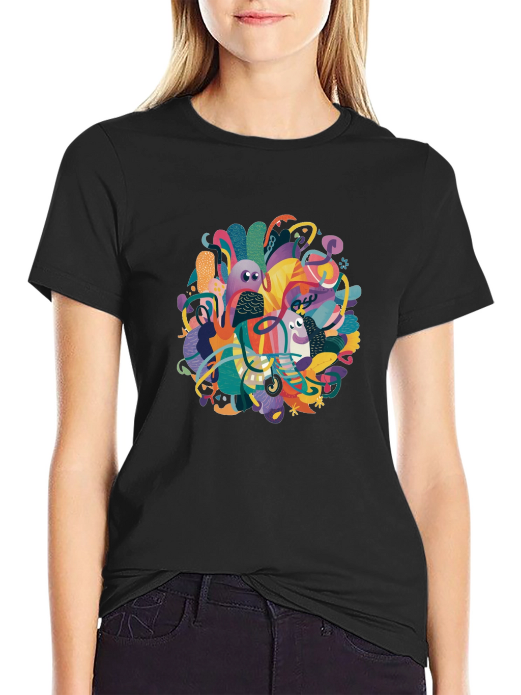 Abstract Art Graphic Tee - Modern Casual Wear