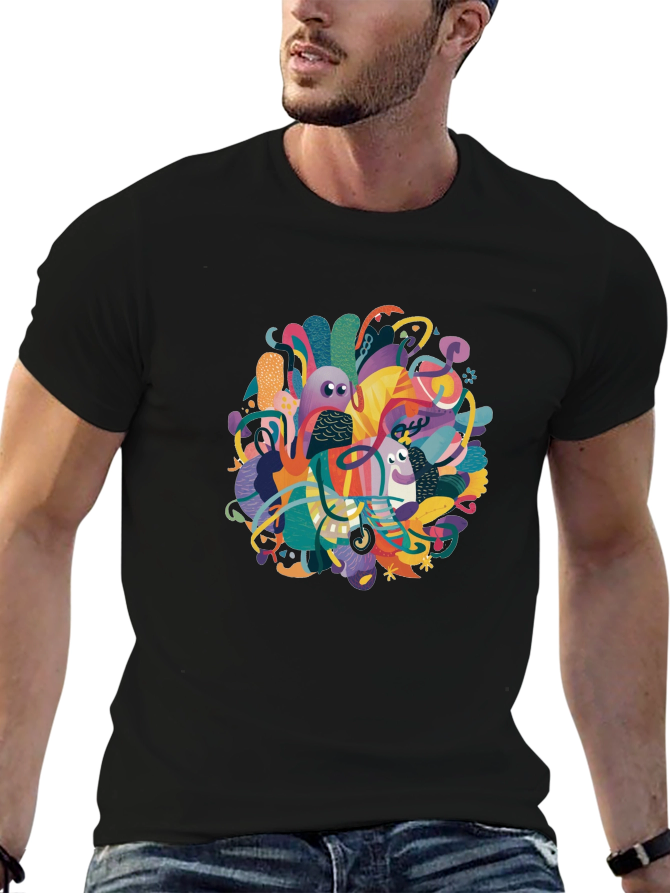 Abstract Art Graphic Tee - Modern Casual Wear