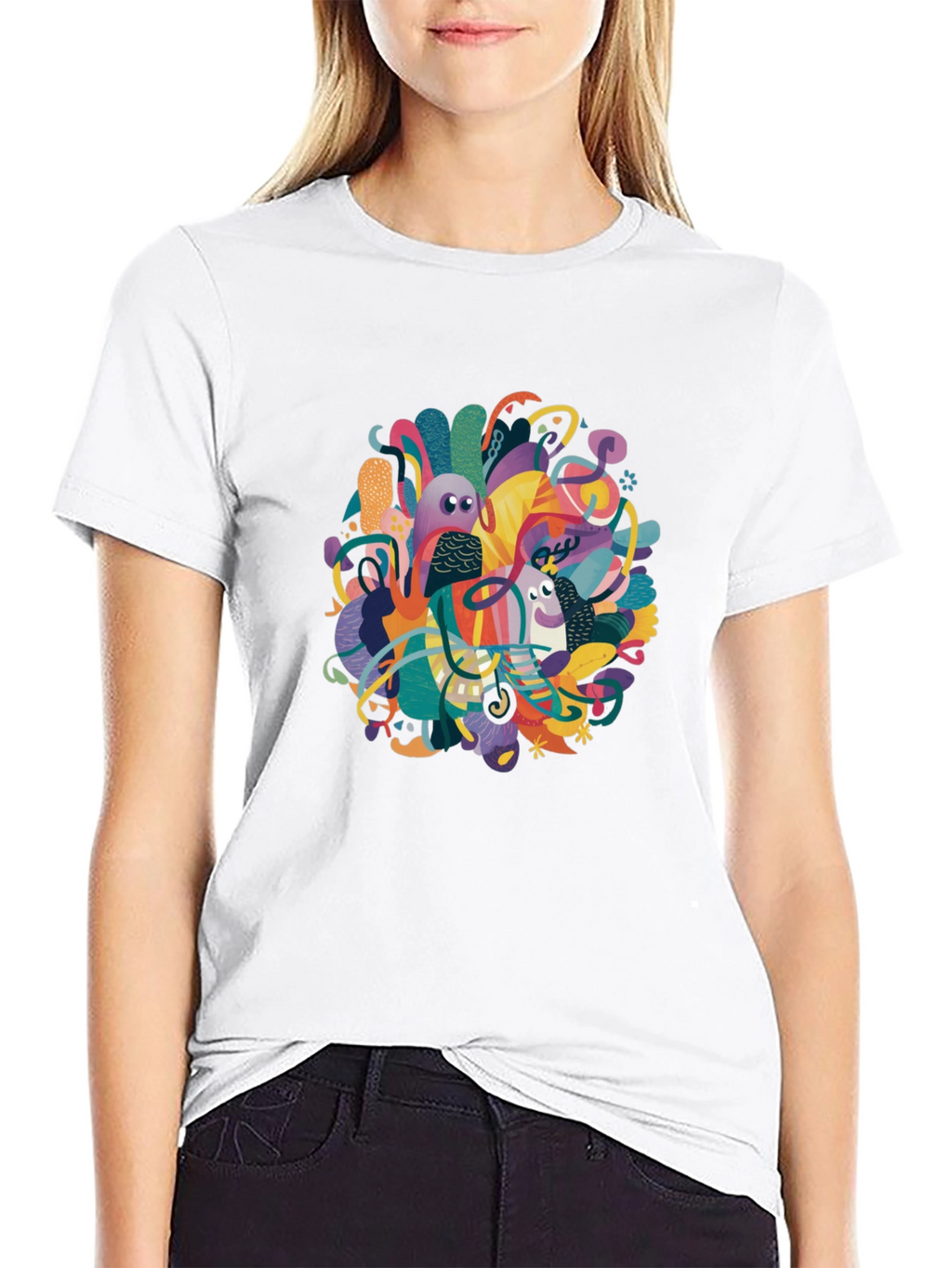 Abstract Art Graphic Tee - Modern Casual Wear