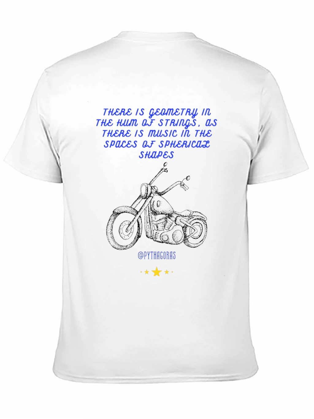 Geometric Music T-Shirt: Pythagorean Motorcycle Design