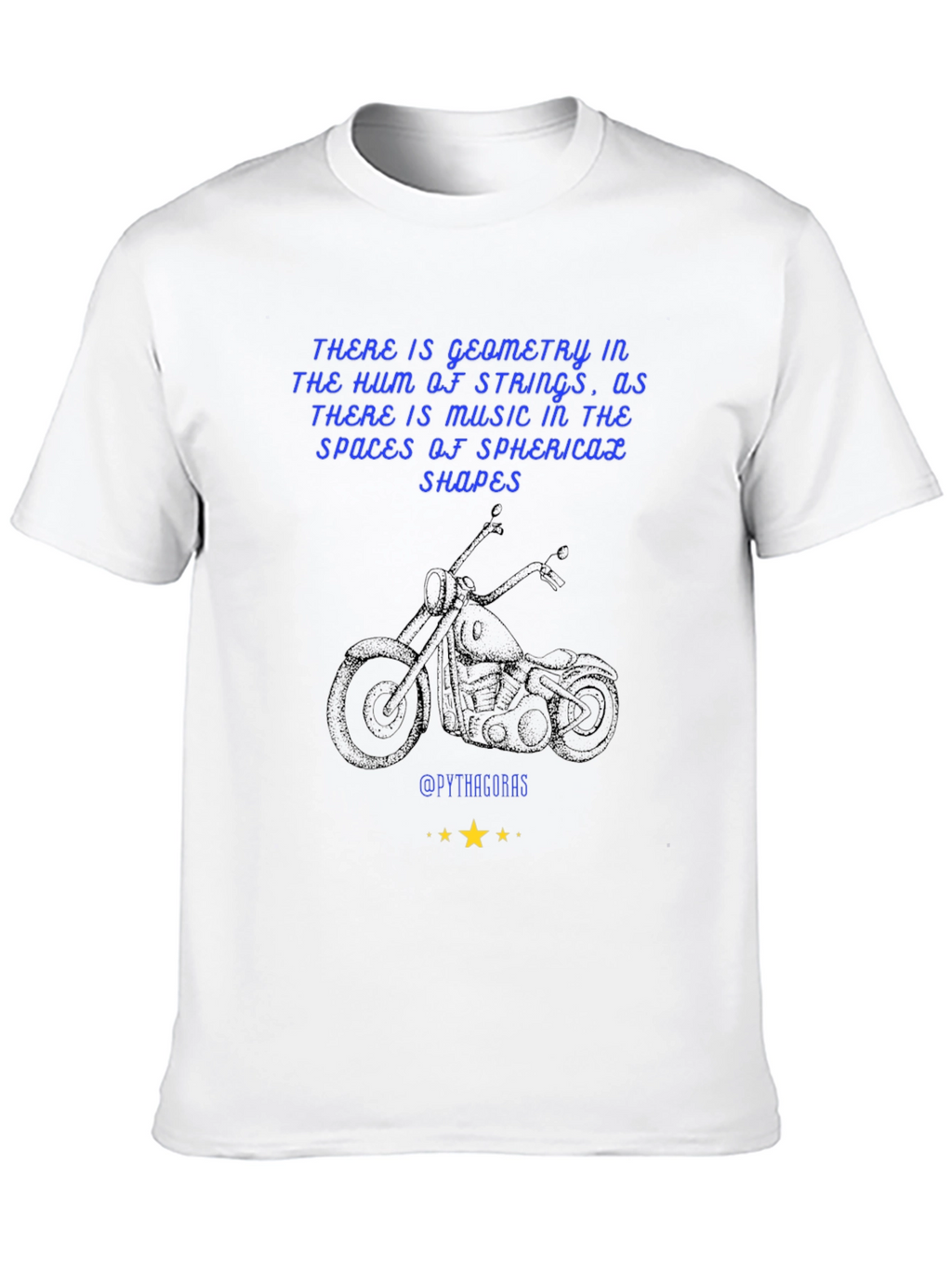 Geometric Music T-Shirt: Pythagorean Motorcycle Design