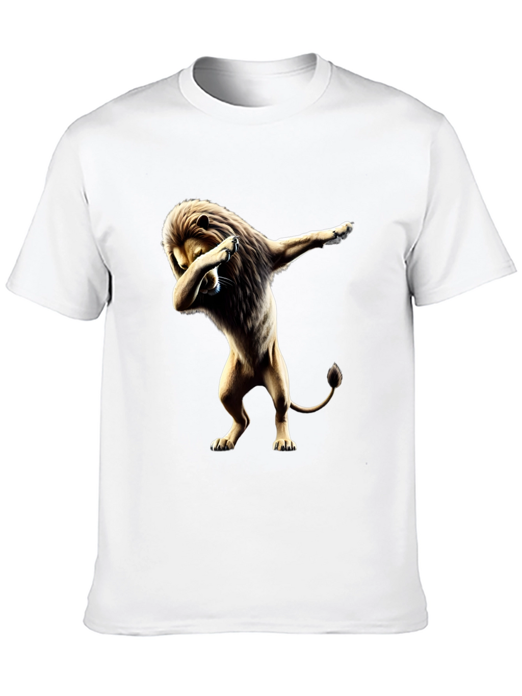 Lion Dabbing Graphic Tee - Black Cotton T-Shirt