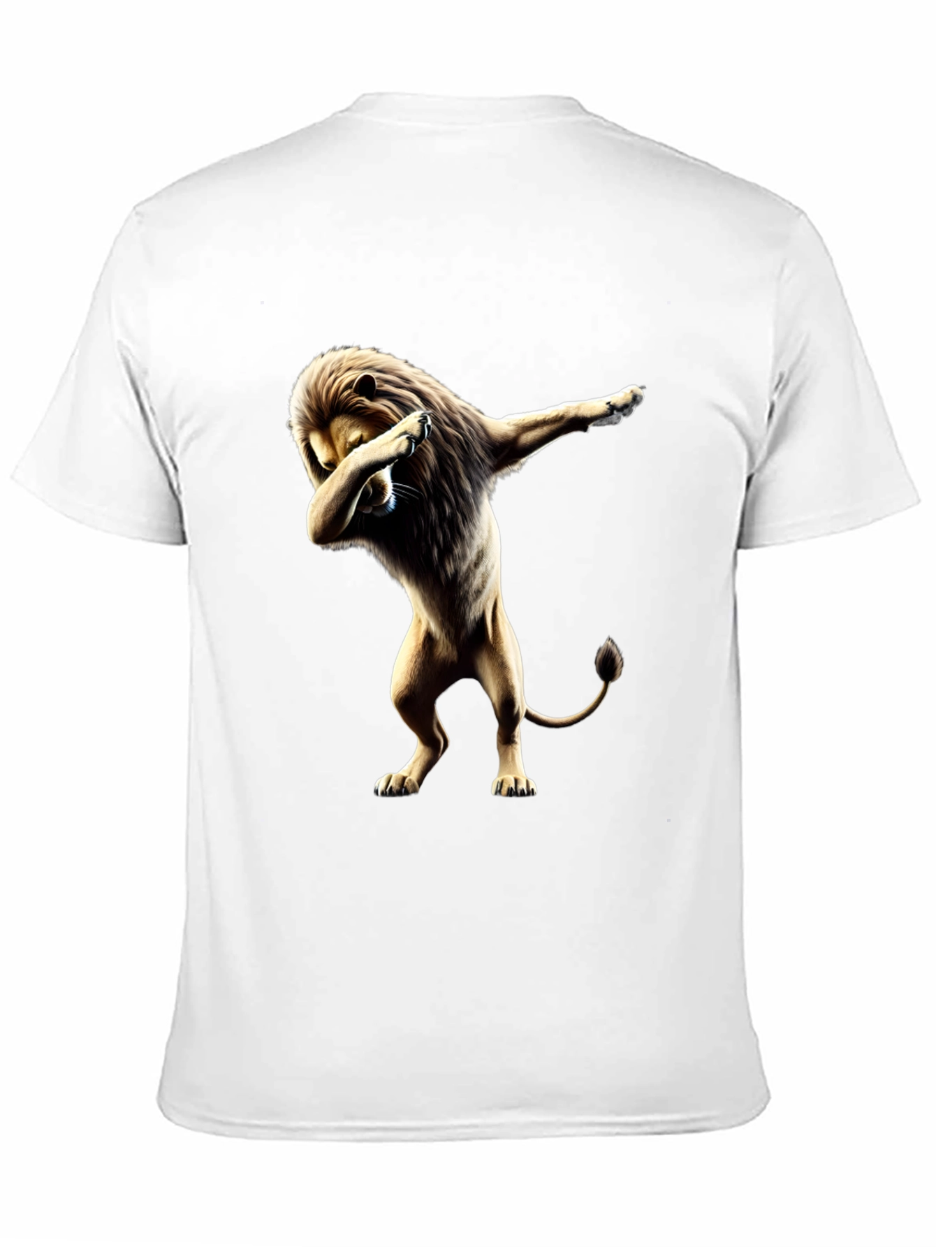 Lion Dabbing Graphic Tee - Black Cotton T-Shirt