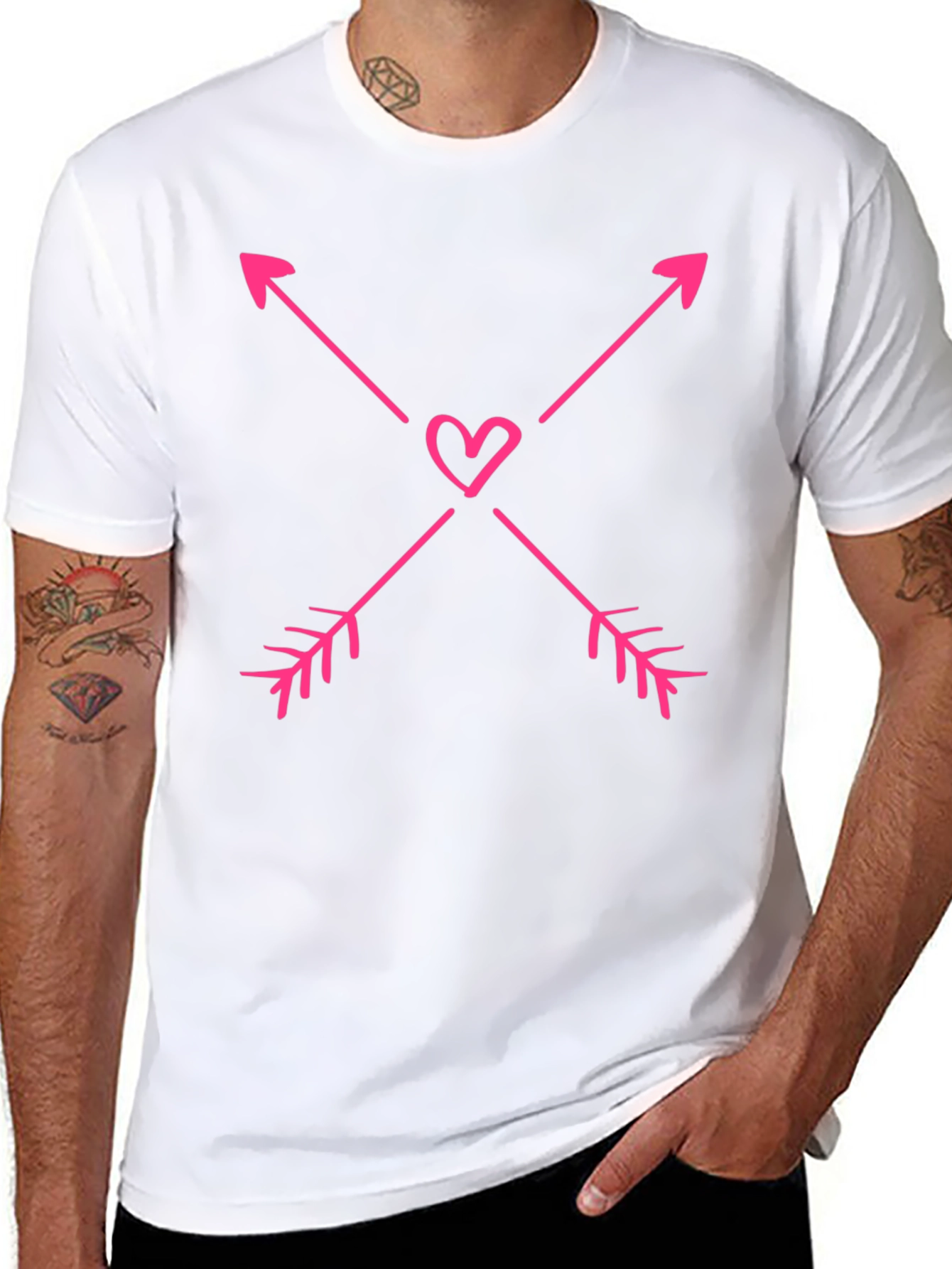 Heart Arrow Graphic Tee - Black