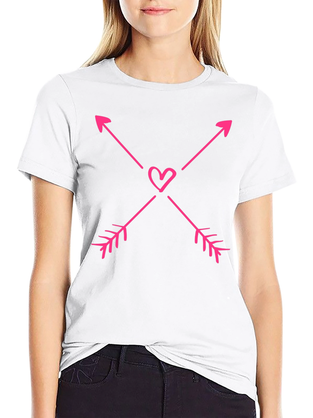 Heart Arrow Graphic Tee - Black