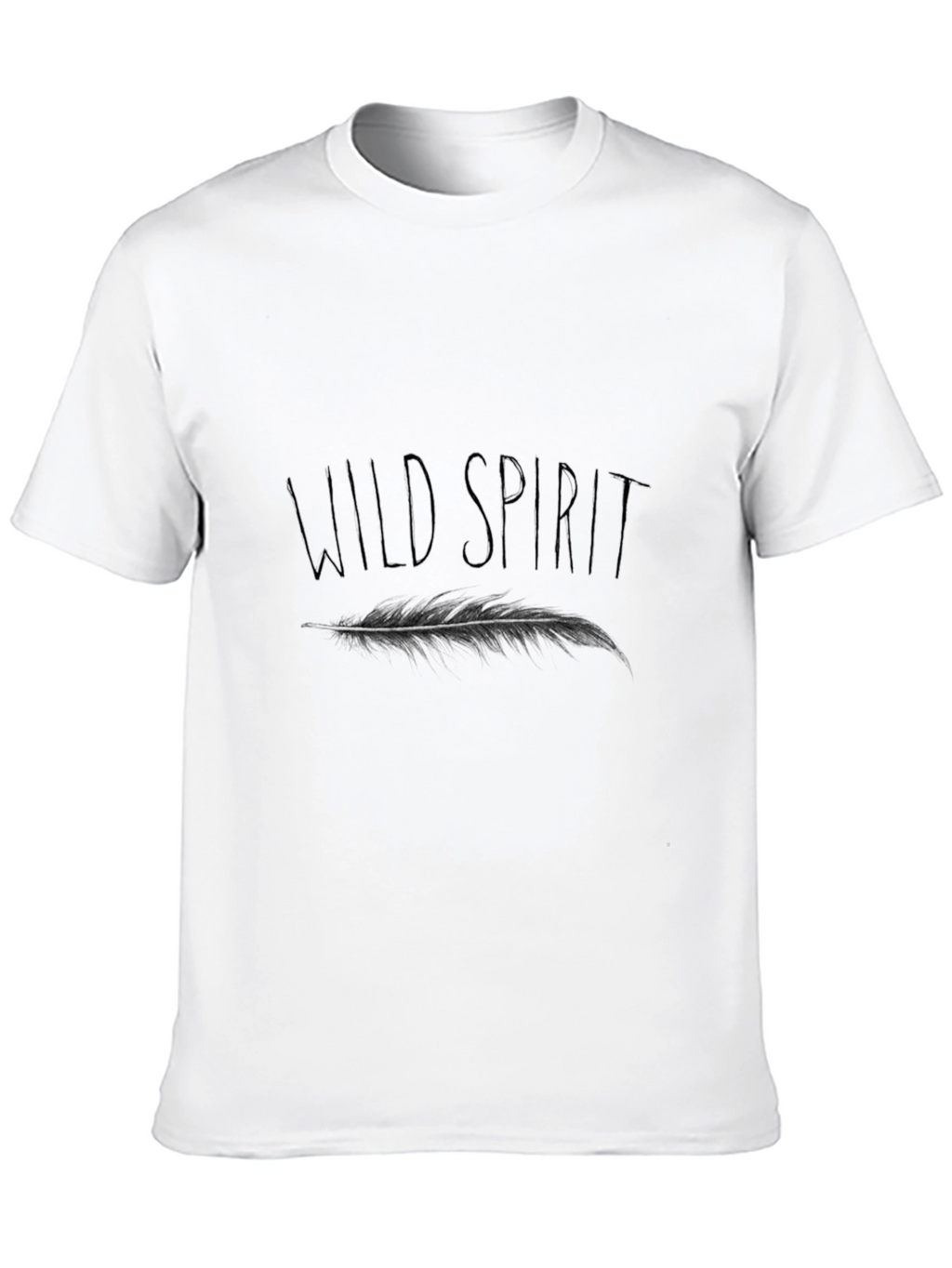 Wild Spirit Feather Graphic Tee - Black