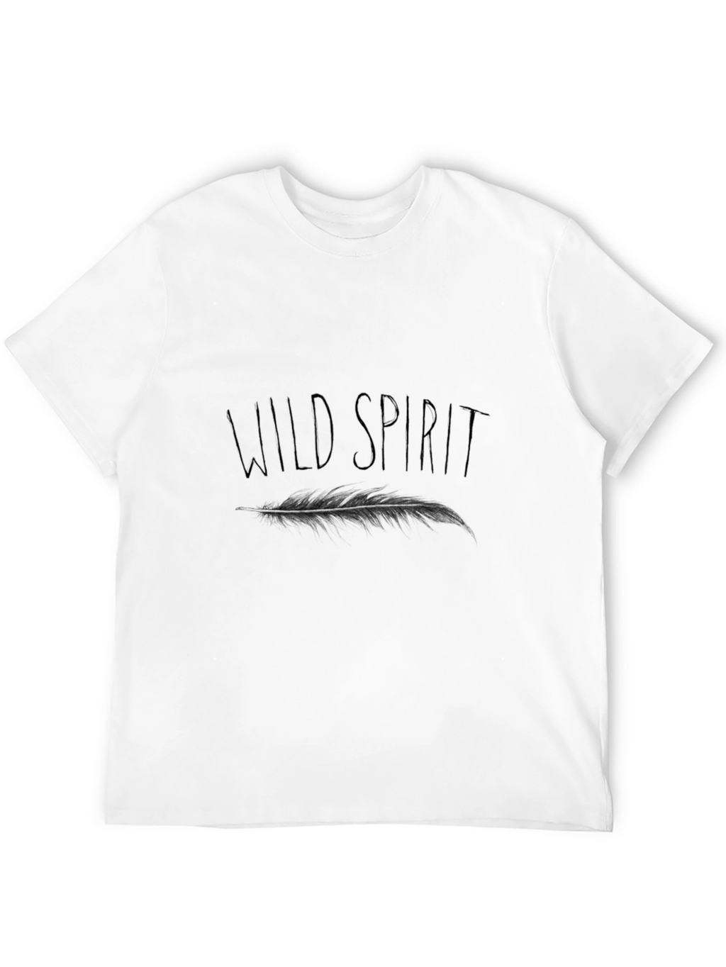 Wild Spirit Feather Graphic Tee - Black