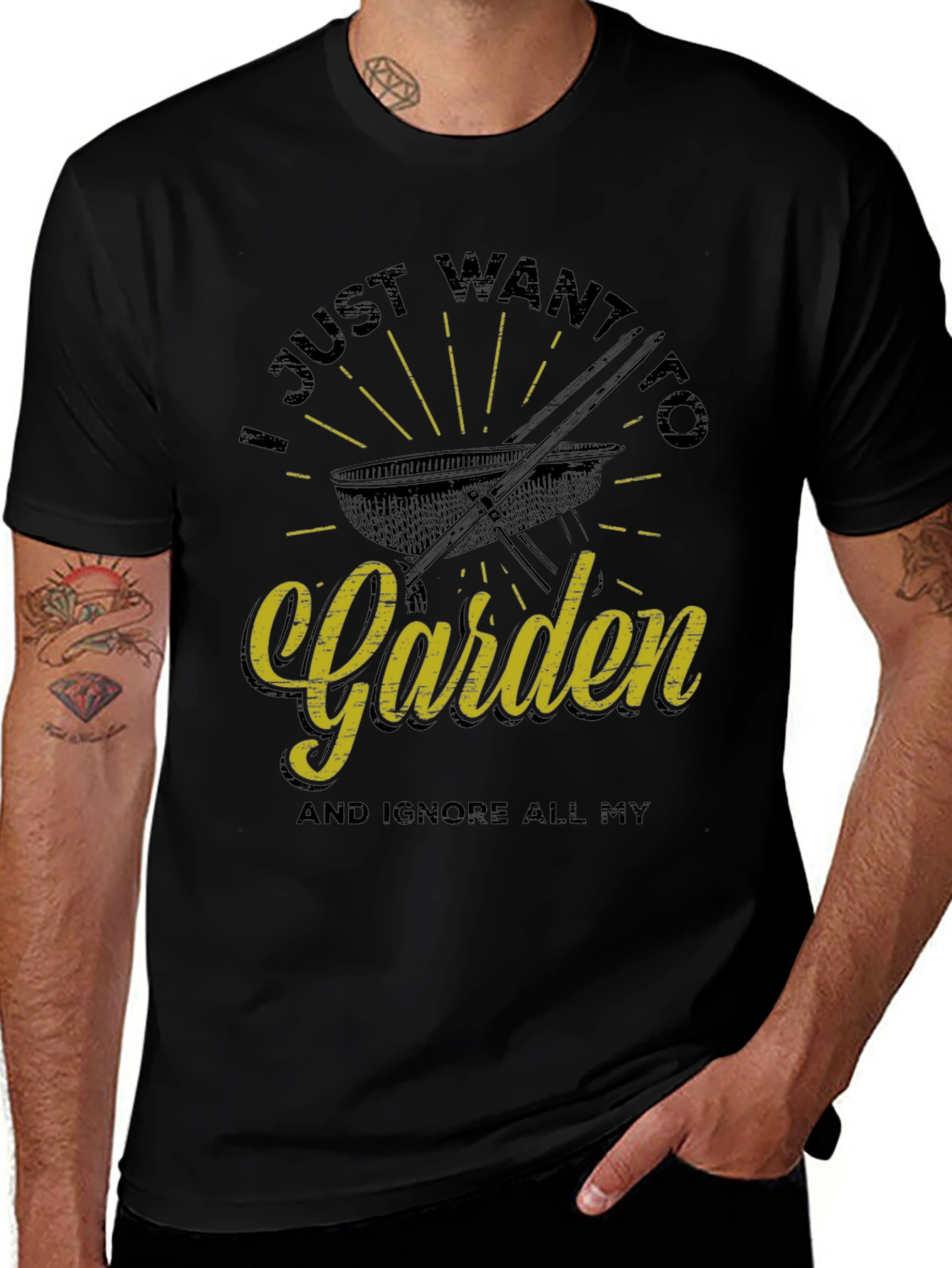 Funny Gardening T-Shirt - I Just Want To Garden