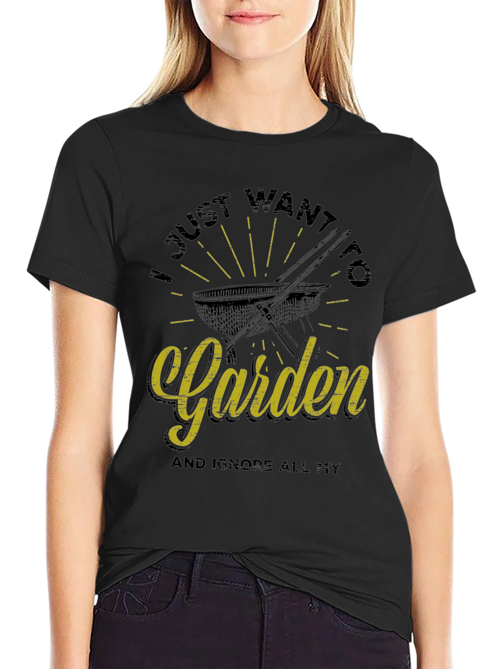 Funny Gardening T-Shirt - I Just Want To Garden