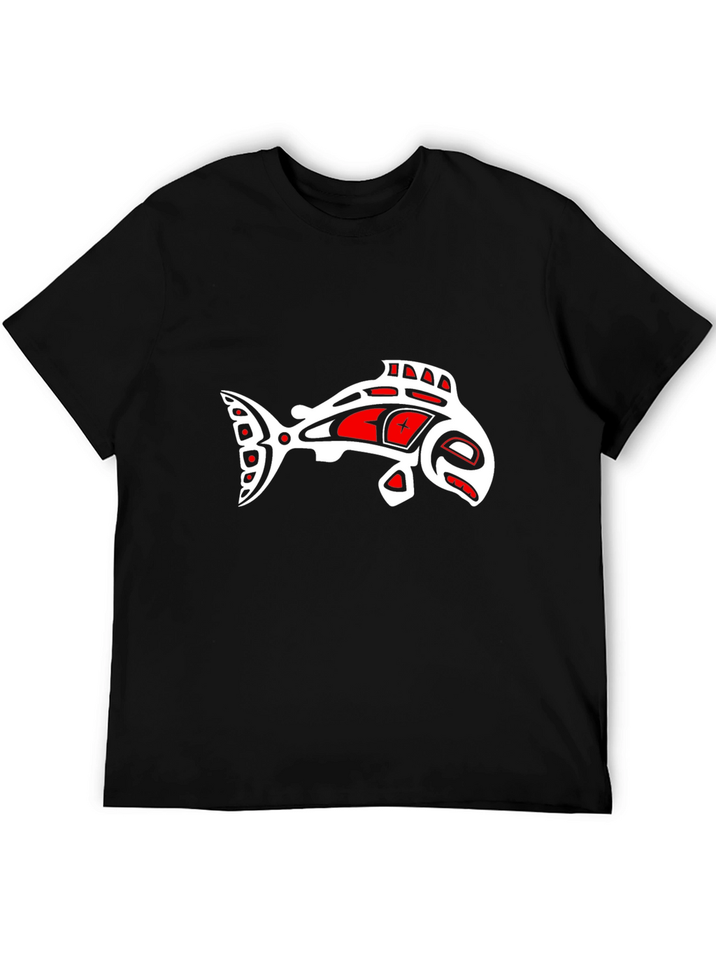 Artistic Fish Graphic Tee - Black